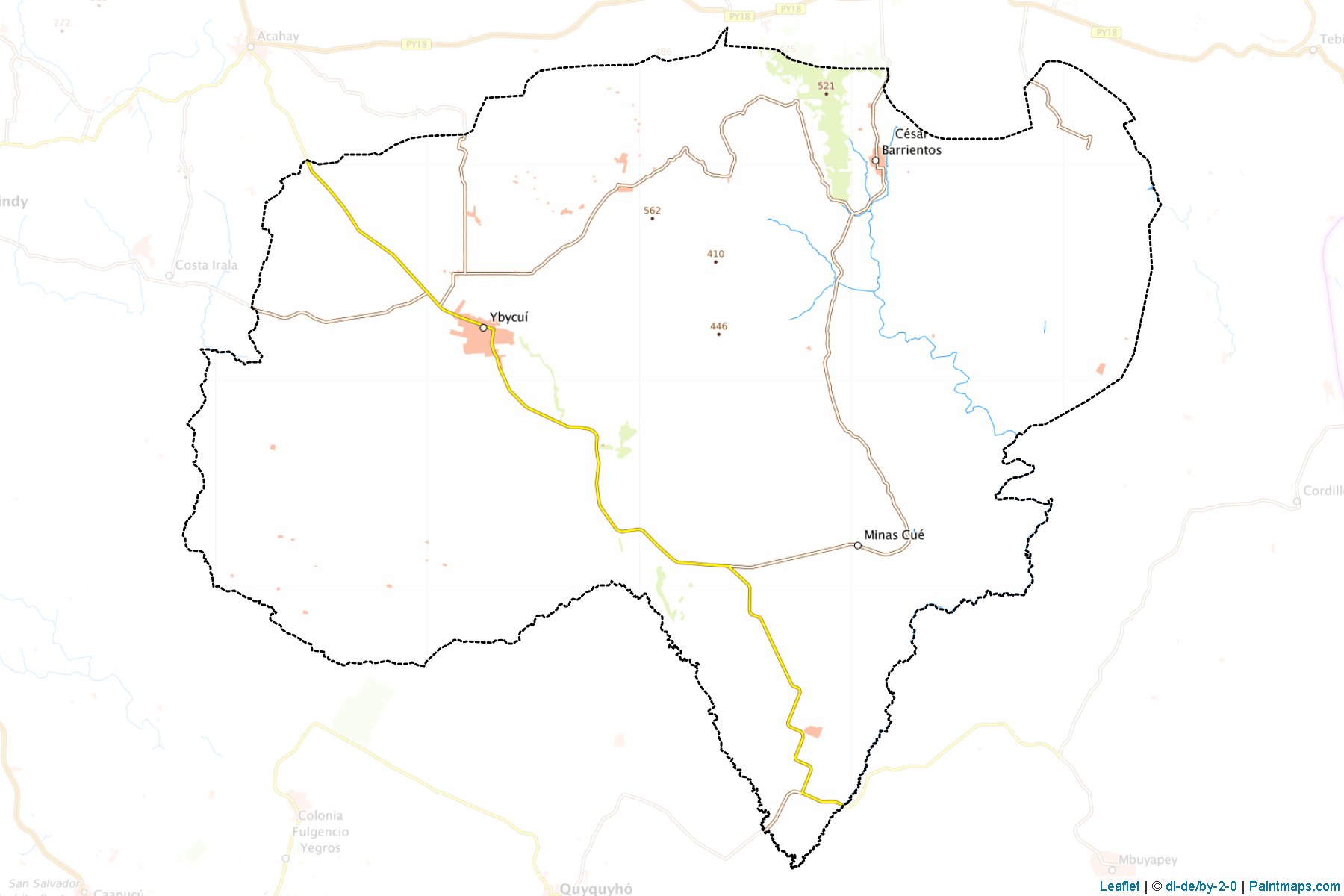 Yvycui (Paraguarí) Haritası Örnekleri-1