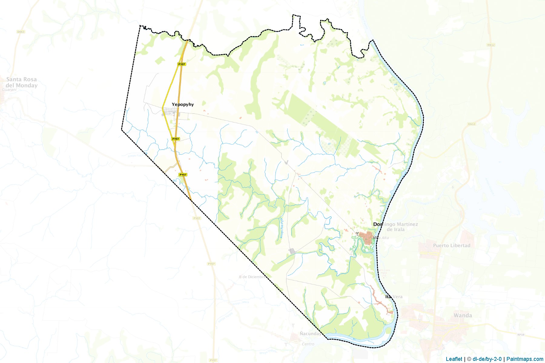 Muestras de recorte de mapas Domingo Martinez De Irala (Alto Paraná)-1