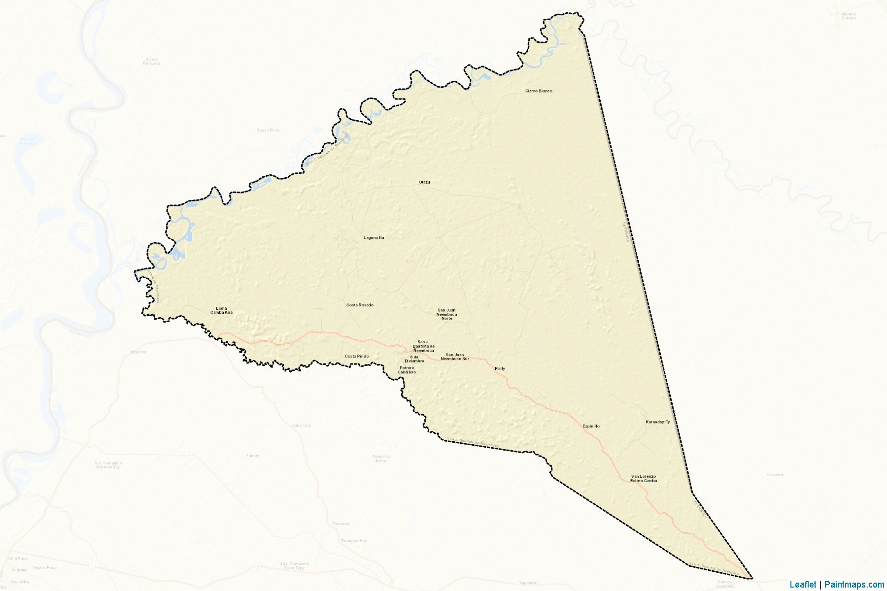 San Juan Bautista de Ñeembucú (Ñeembucú) Map Cropping Samples-2