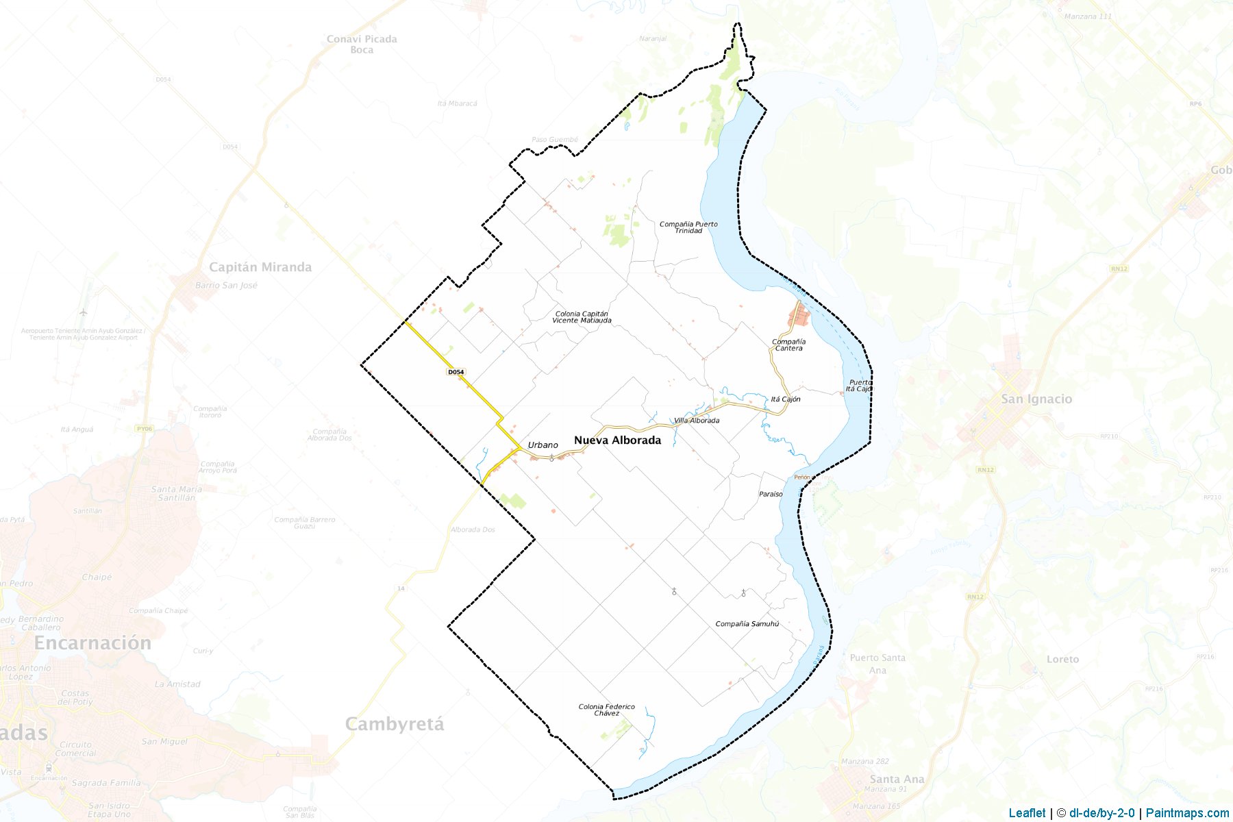 Muestras de recorte de mapas Nueva Alborada (Itapúa)-1