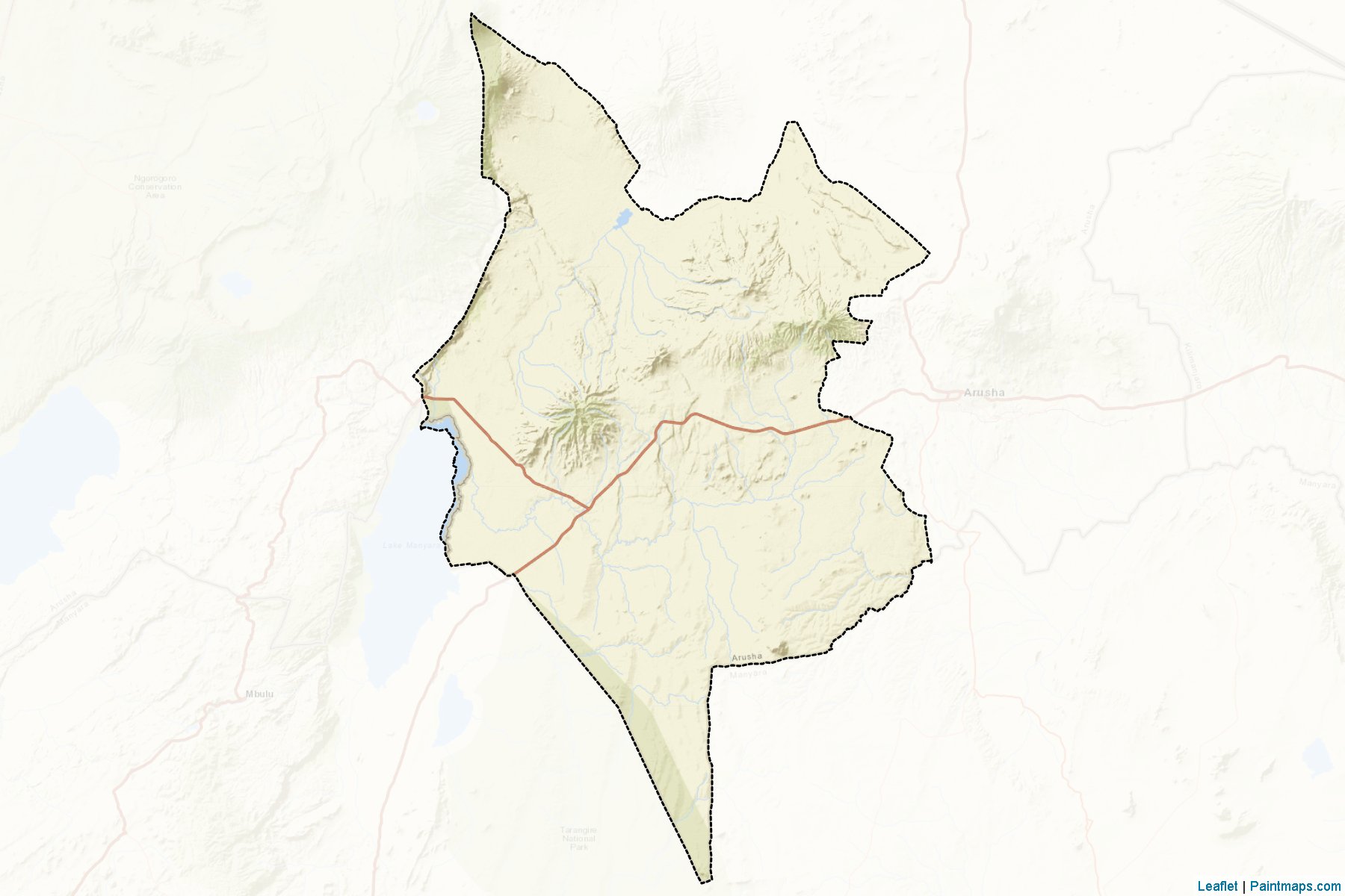 Muestras de recorte de mapas Monduli (Arusha)-2