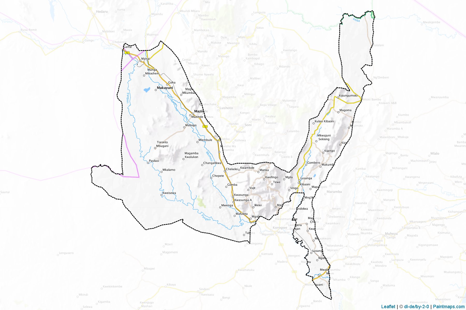 Korogwe (Tanga Region) Haritası Örnekleri-1