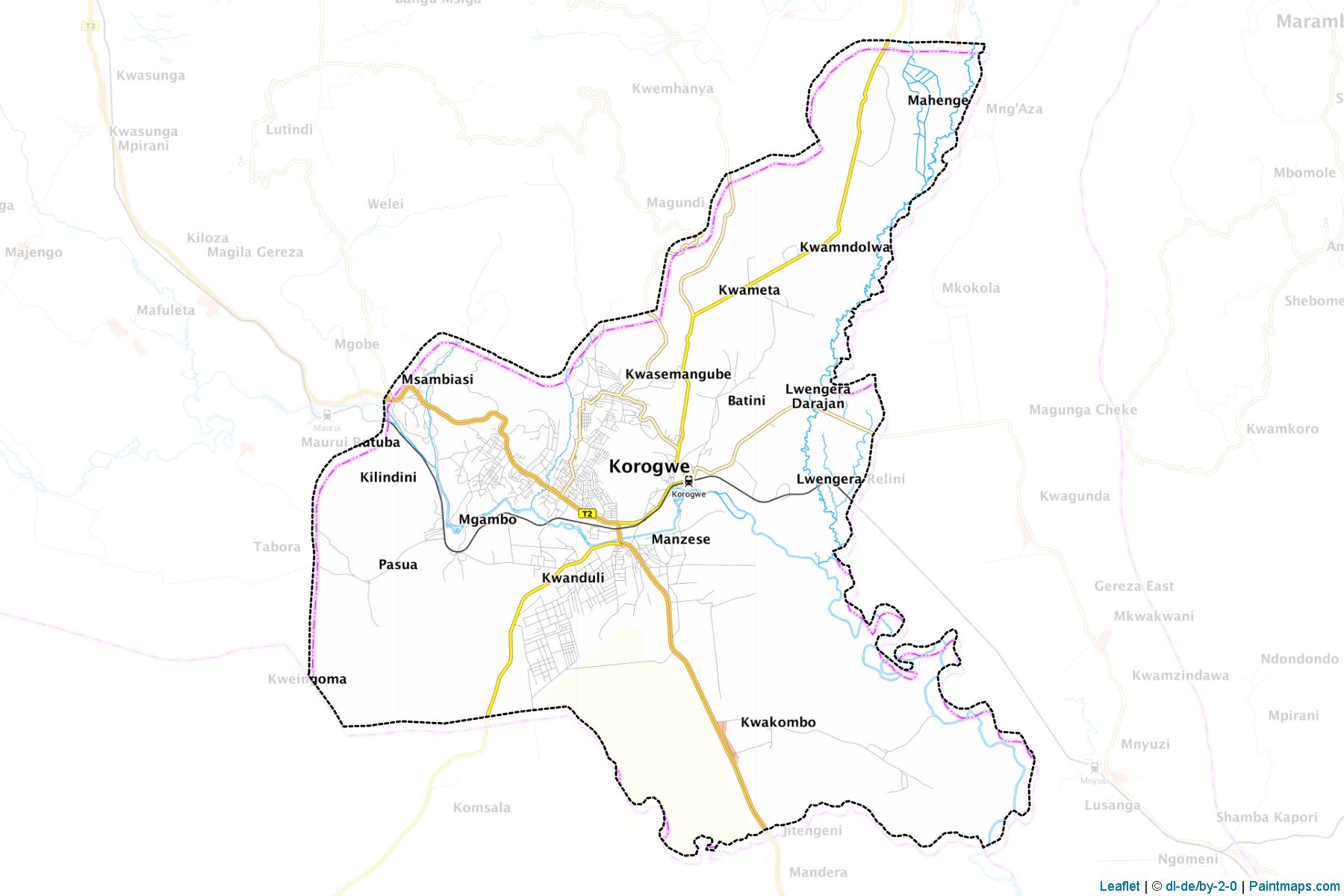 Korogwe Township Authority (Tanga) Map Cropping Samples-1