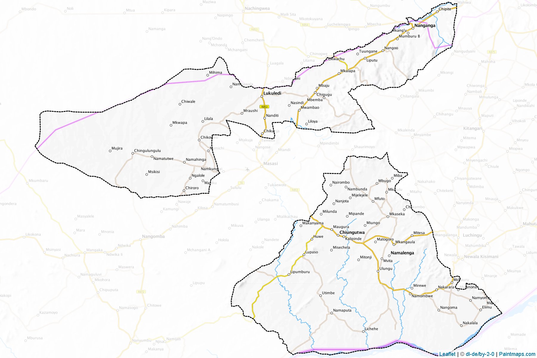 Masasi (Mtwara Bölgesi) Haritası Örnekleri-1