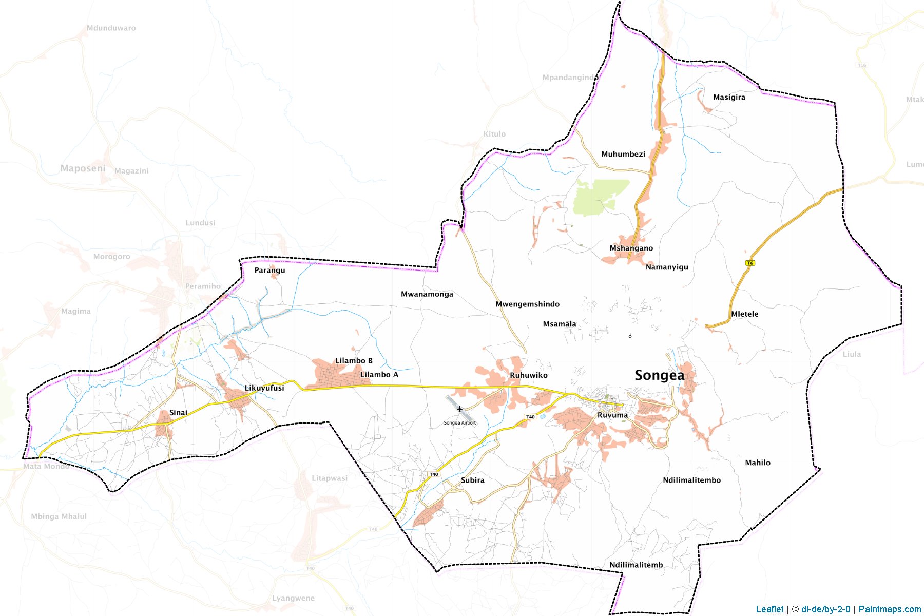 Muestras de recorte de mapas Songea Urban (Ruvuma)-1