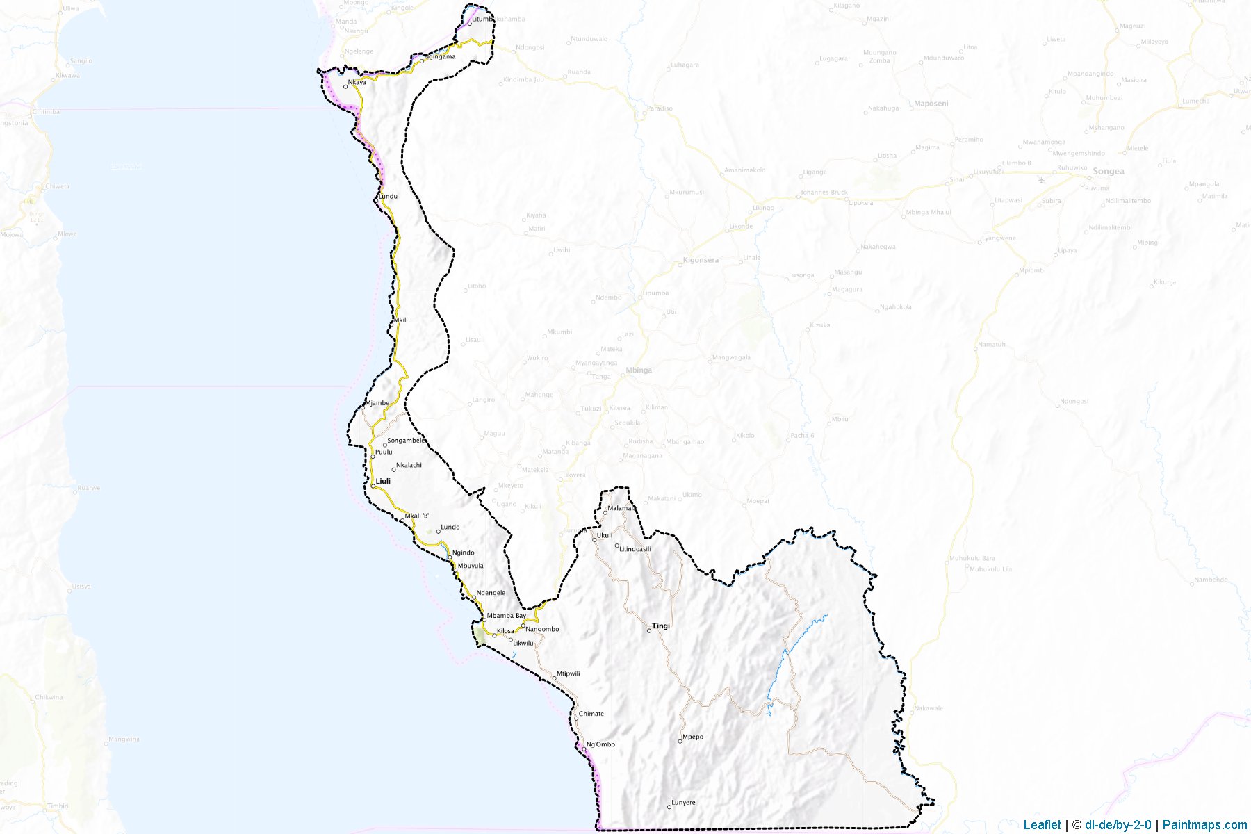 Muestras de recorte de mapas Nyasa (Ruvuma)-1