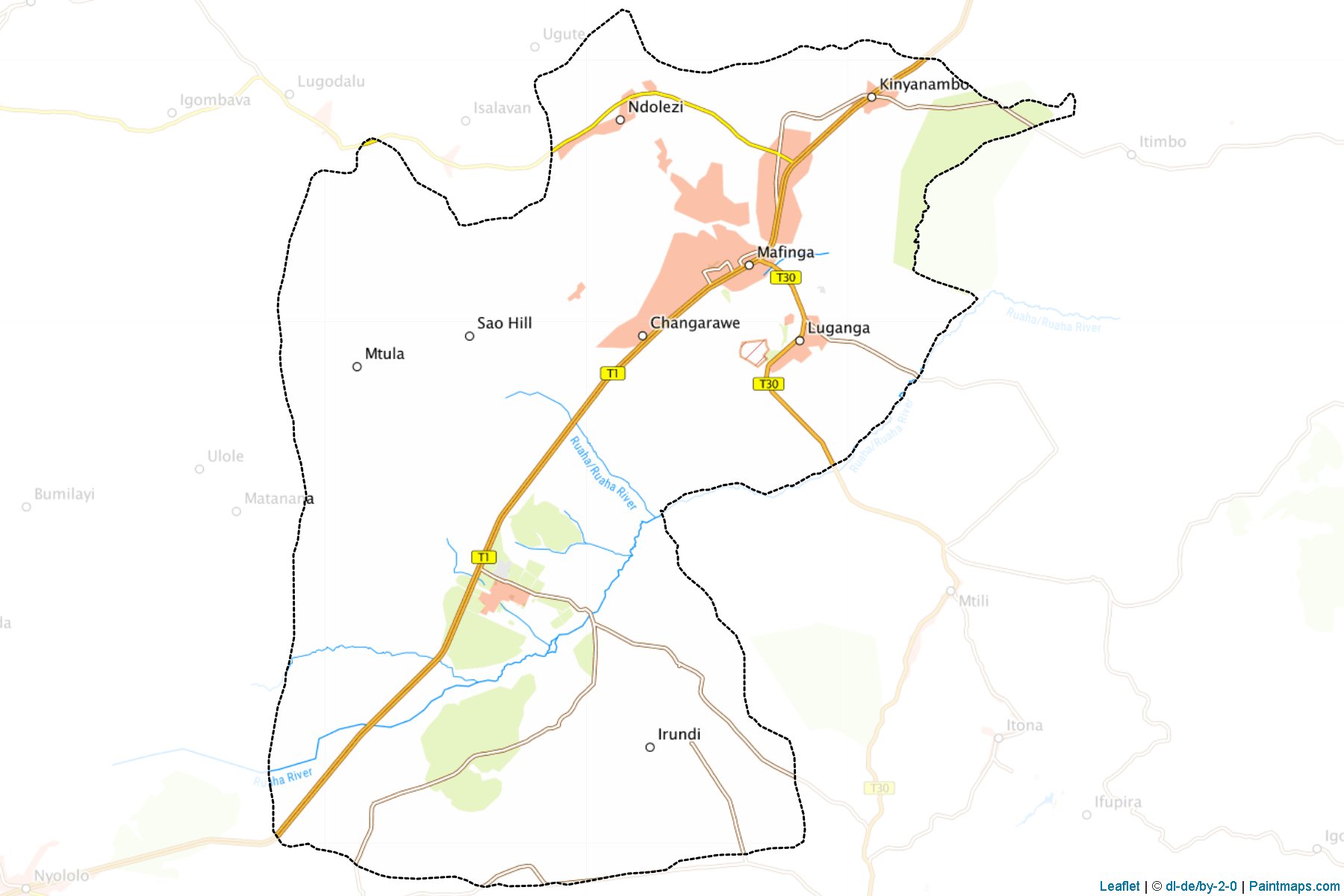 Mafinga Township Authority (Iringa) Map Cropping Samples-1