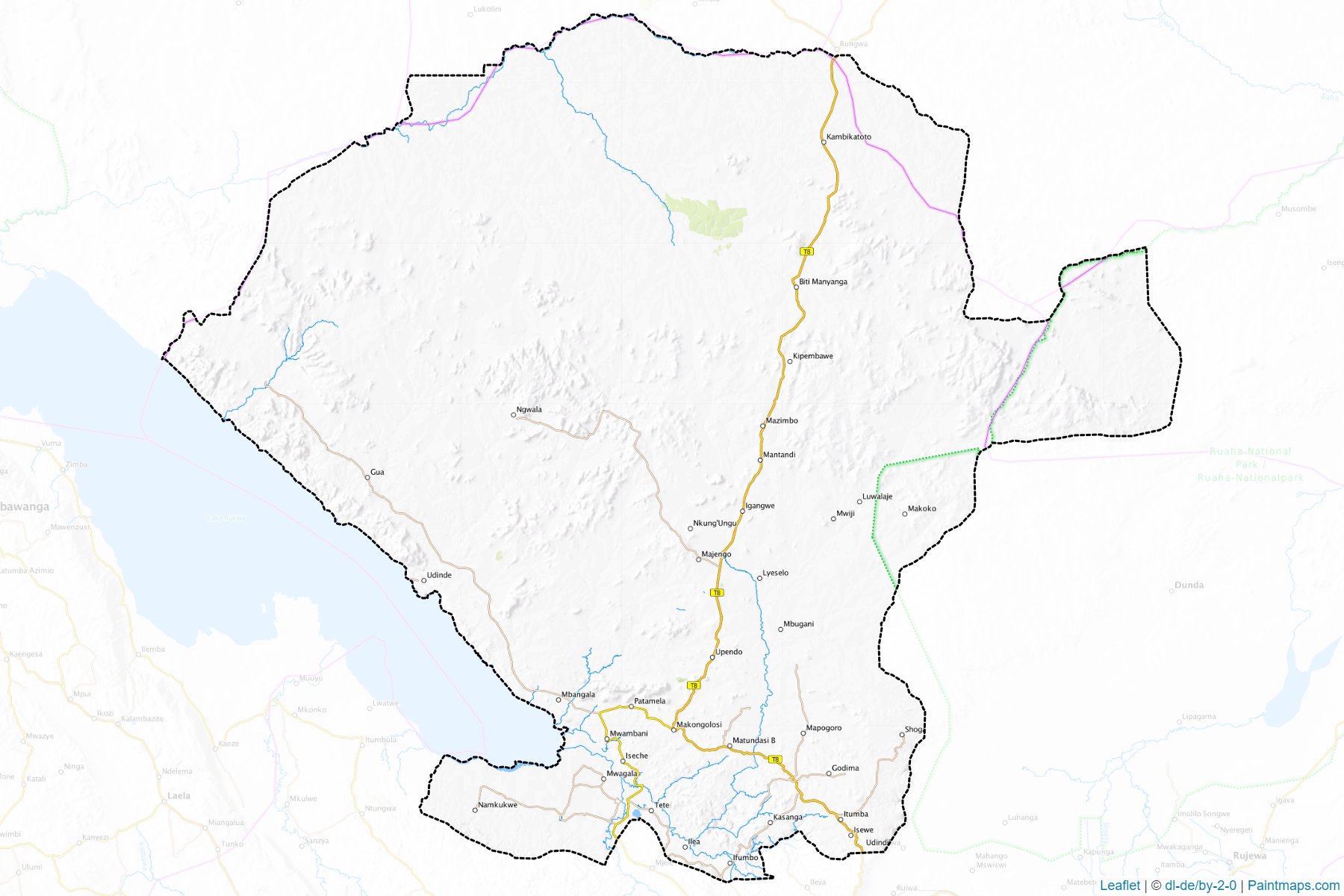 Muestras de recorte de mapas Chunya (Mbeya)-1