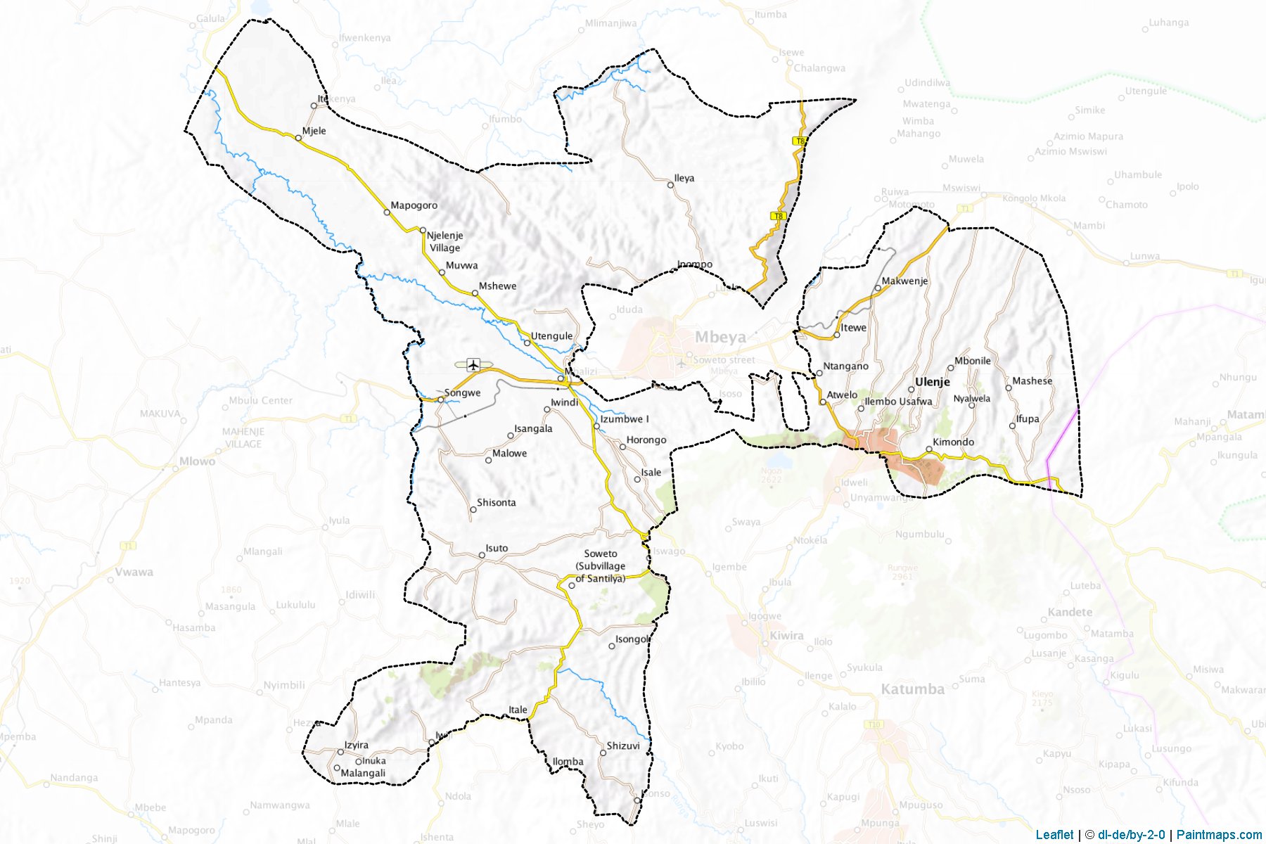 Mbeya Rural (Mbeya Bölgesi) Haritası Örnekleri-1