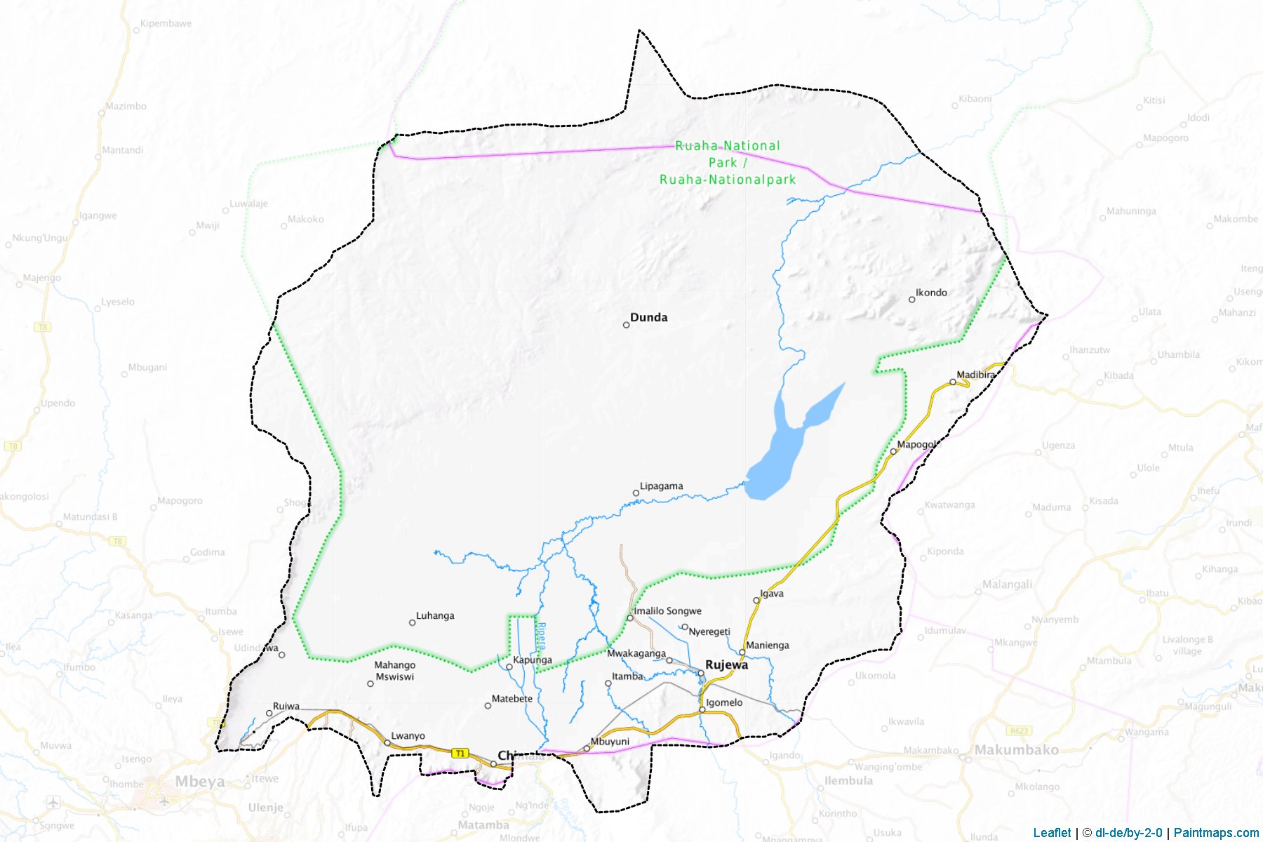 Muestras de recorte de mapas Mbarali (Mbeya)-1