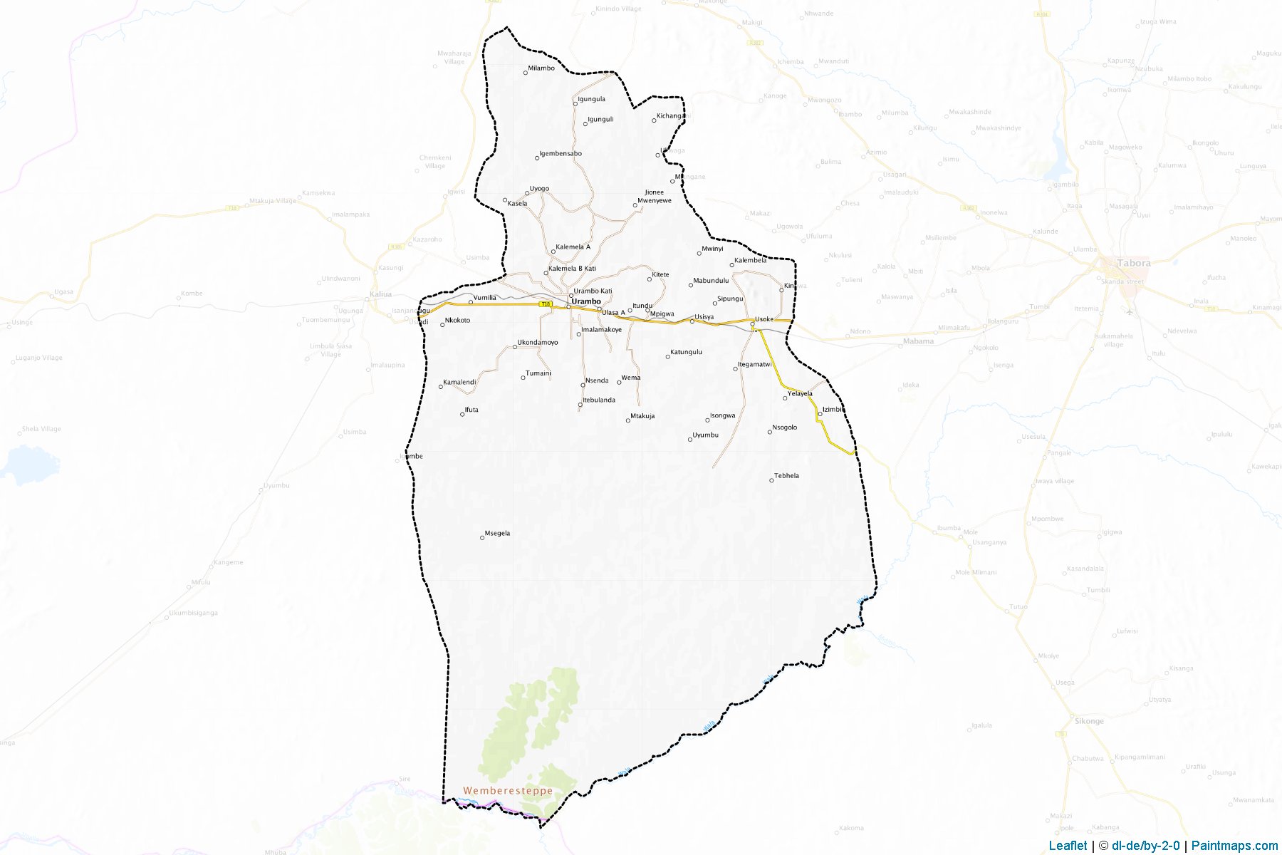 Muestras de recorte de mapas Urambo (Tabora)-1