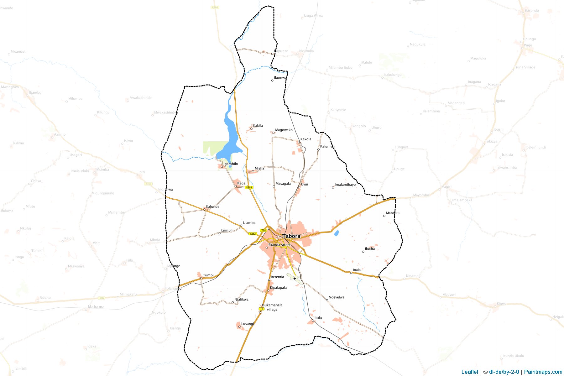 Muestras de recorte de mapas Tabora Urban (Tabora)-1