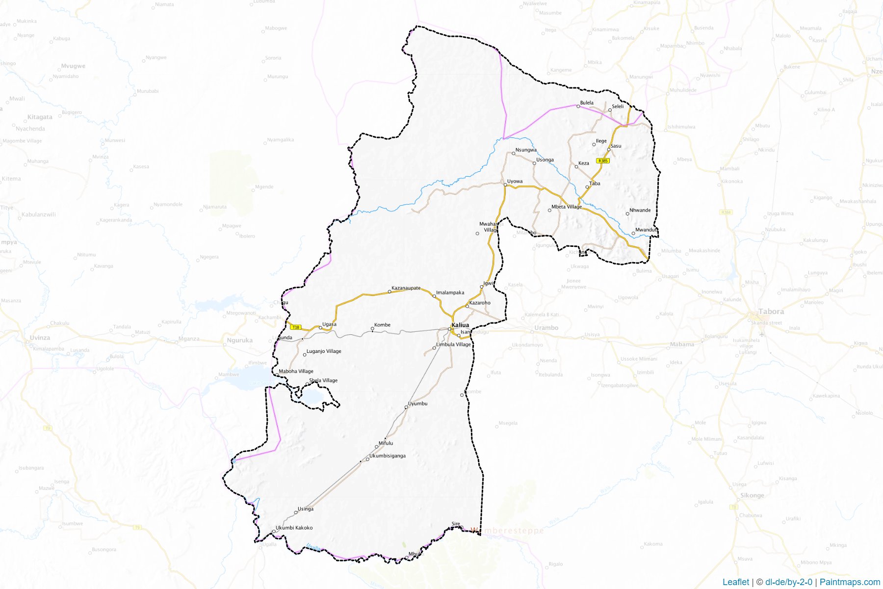 Muestras de recorte de mapas Kaliua (Tabora)-1