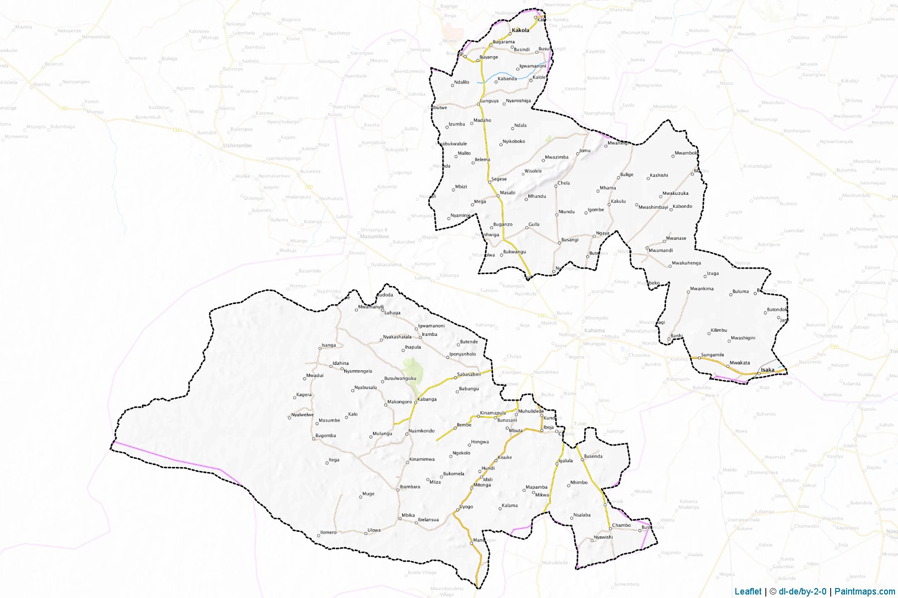 Muestras de recorte de mapas Kahama (Shinyanga)-1