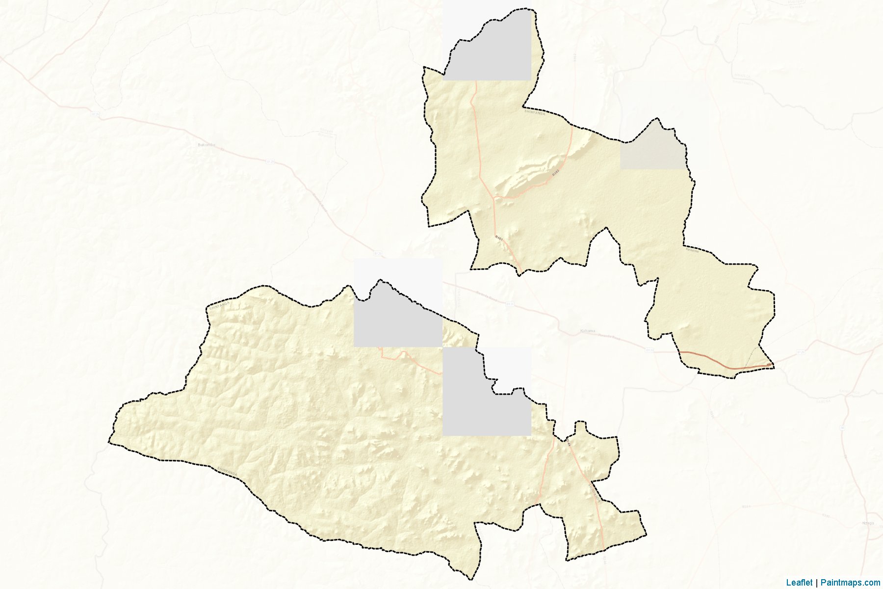 Muestras de recorte de mapas Kahama (Shinyanga)-2