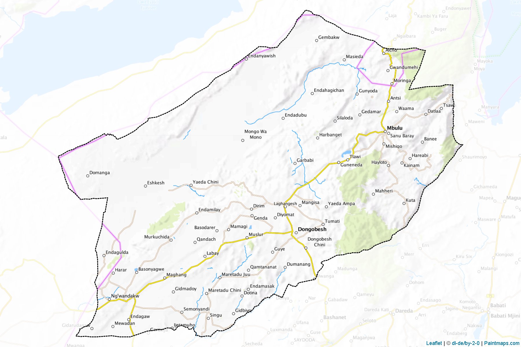 Muestras de recorte de mapas Mbulu (Manyara)-1