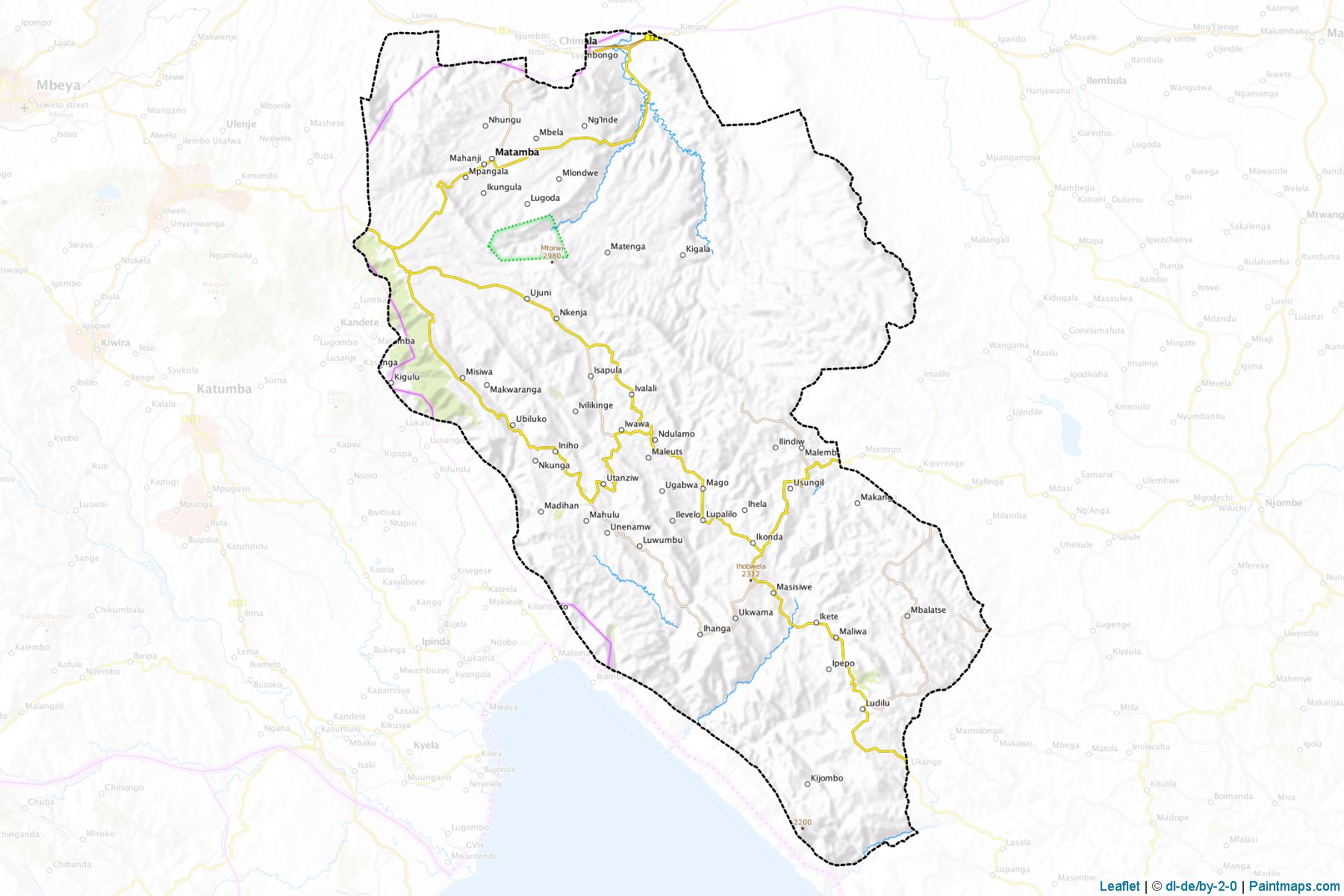 Muestras de recorte de mapas Makete (Njombe)-1