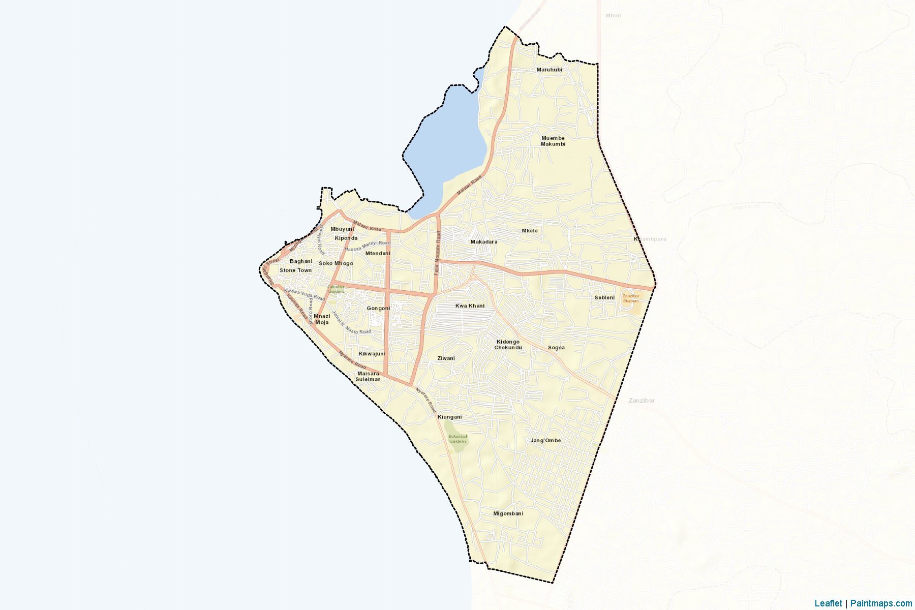 Muestras de recorte de mapas Mjini (Zanzibar West)-2