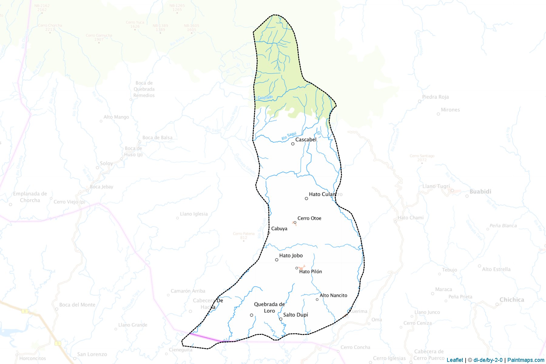 Mironó (Ngöbe-Buglé County) Haritası Örnekleri-1