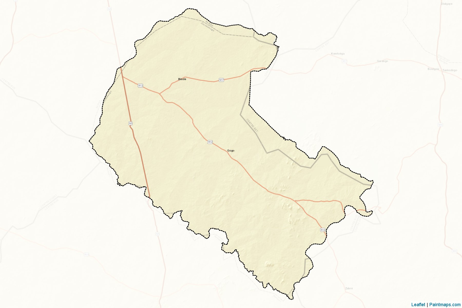 Muestras de recorte de mapas Zoundwéogo (Centre-Sud)-2