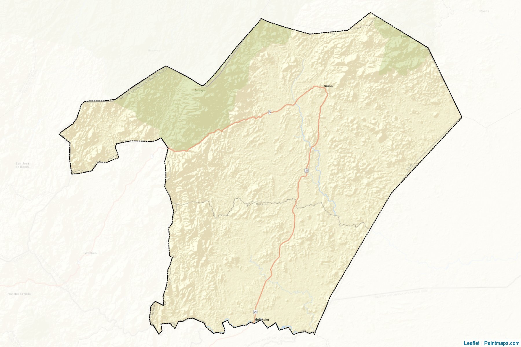 Muestras de recorte de mapas Siuna (Atlántico Norte)-2