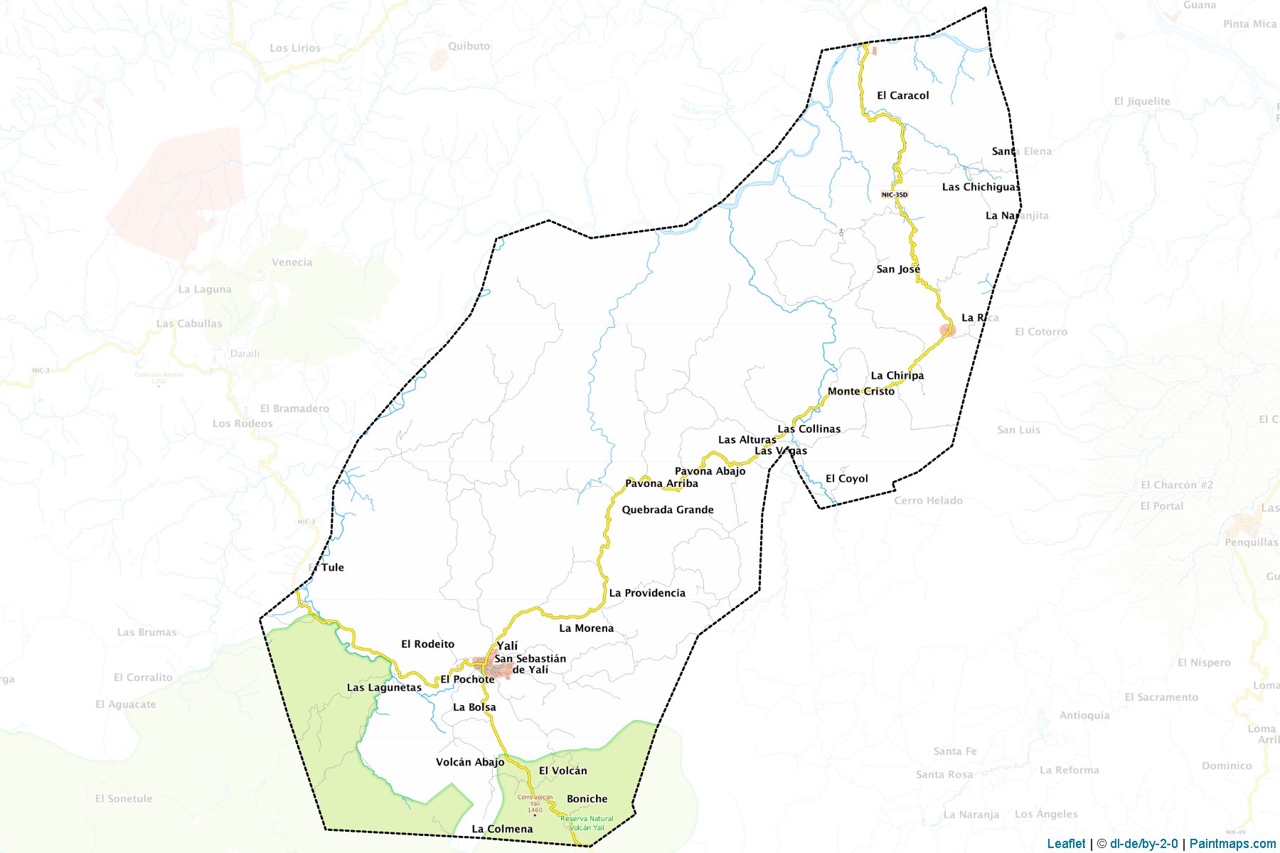 Muestras de recorte de mapas San Sebastian De Yali (Jinotega)-1