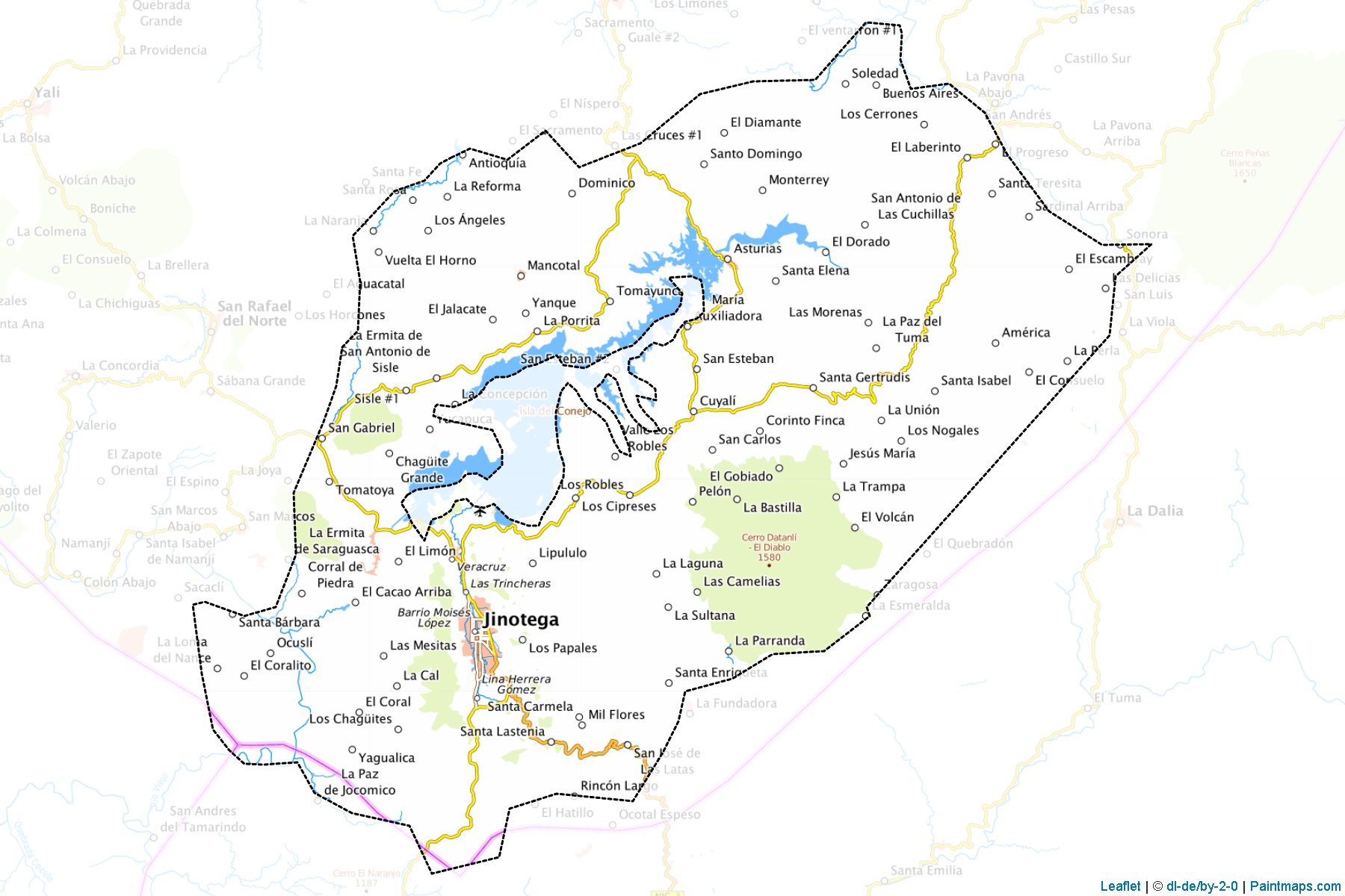 Muestras de recorte de mapas Jinotega (Jinotega)-1