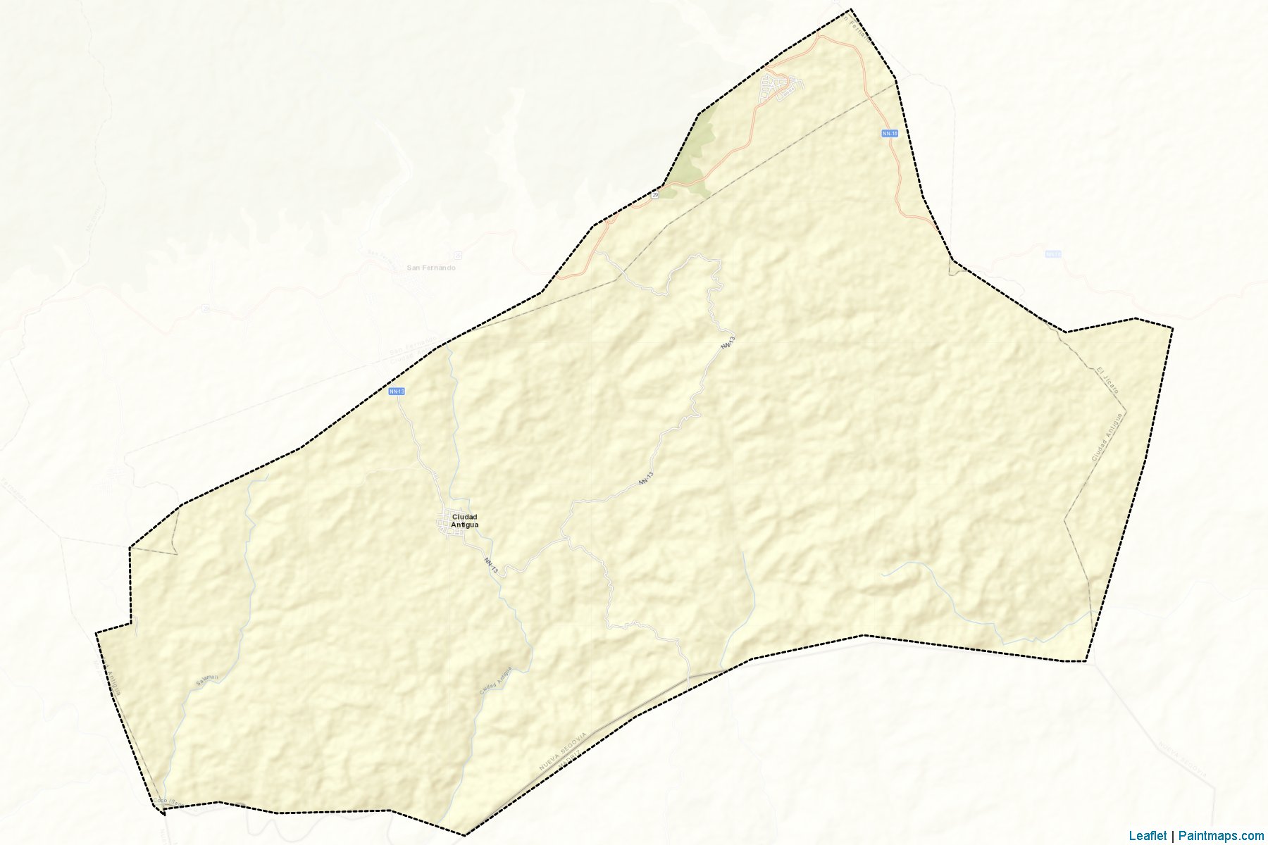 Muestras de recorte de mapas Ciudad Antigua (Nueva Segovia)-2