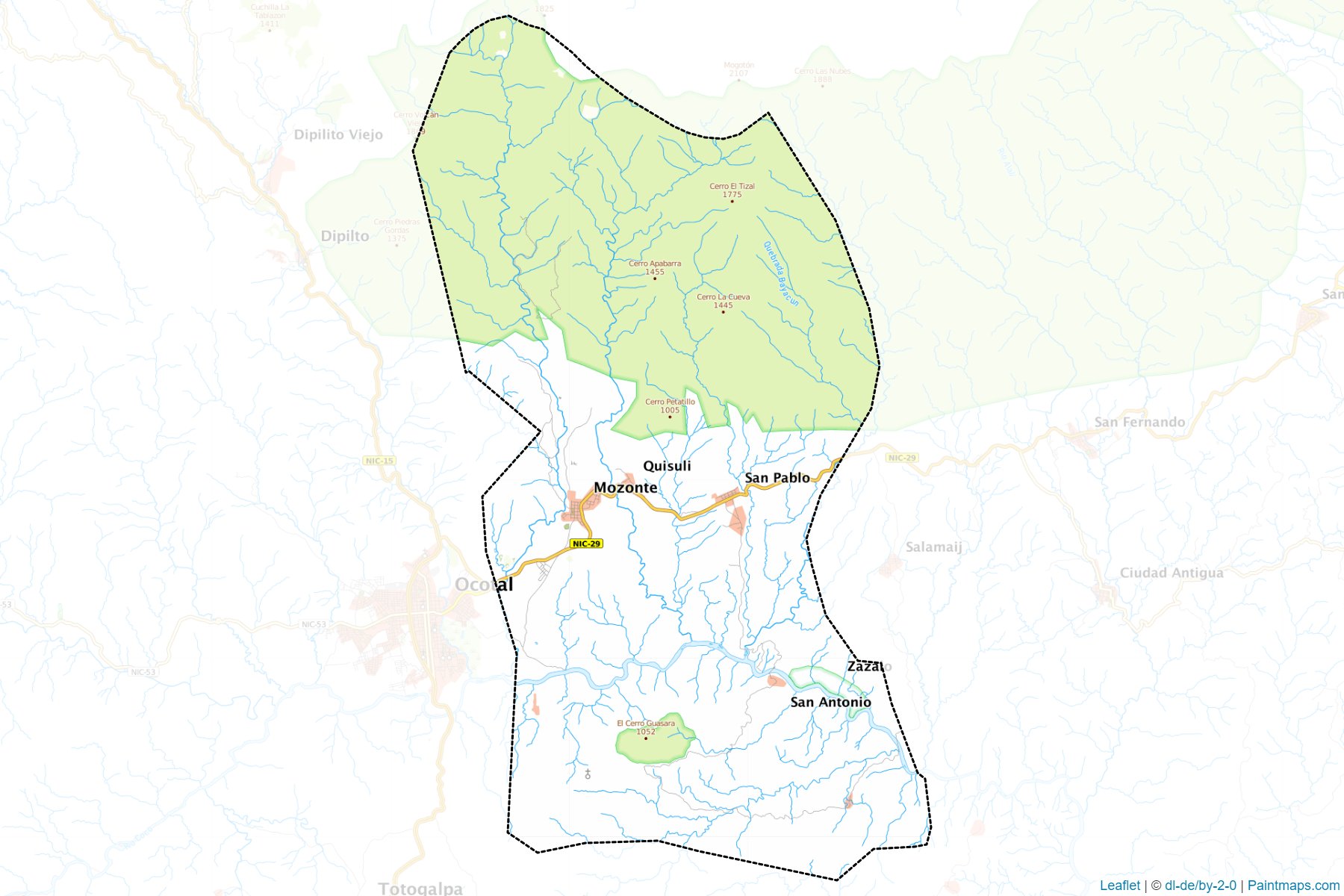 Muestras de recorte de mapas Mosonte (Nueva Segovia)-1