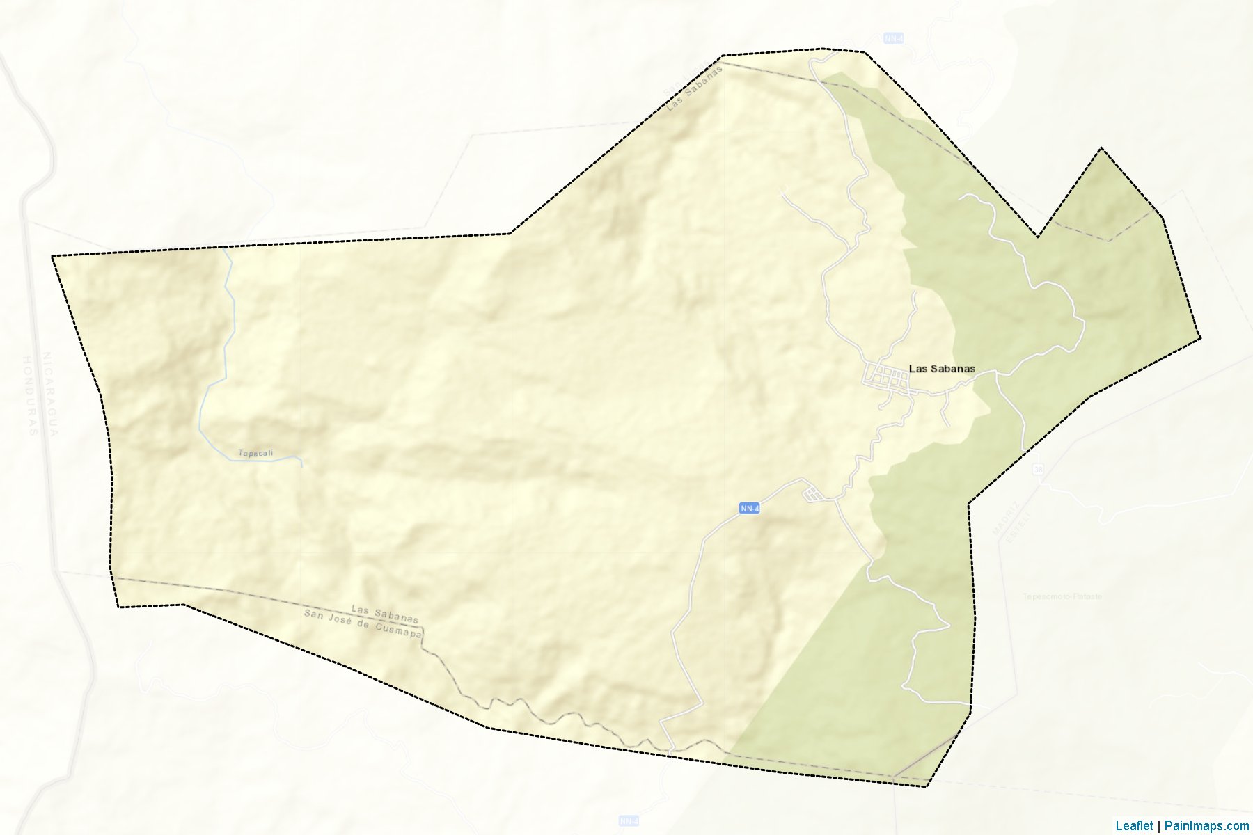 Muestras de recorte de mapas Las Sabanas (Madriz)-2