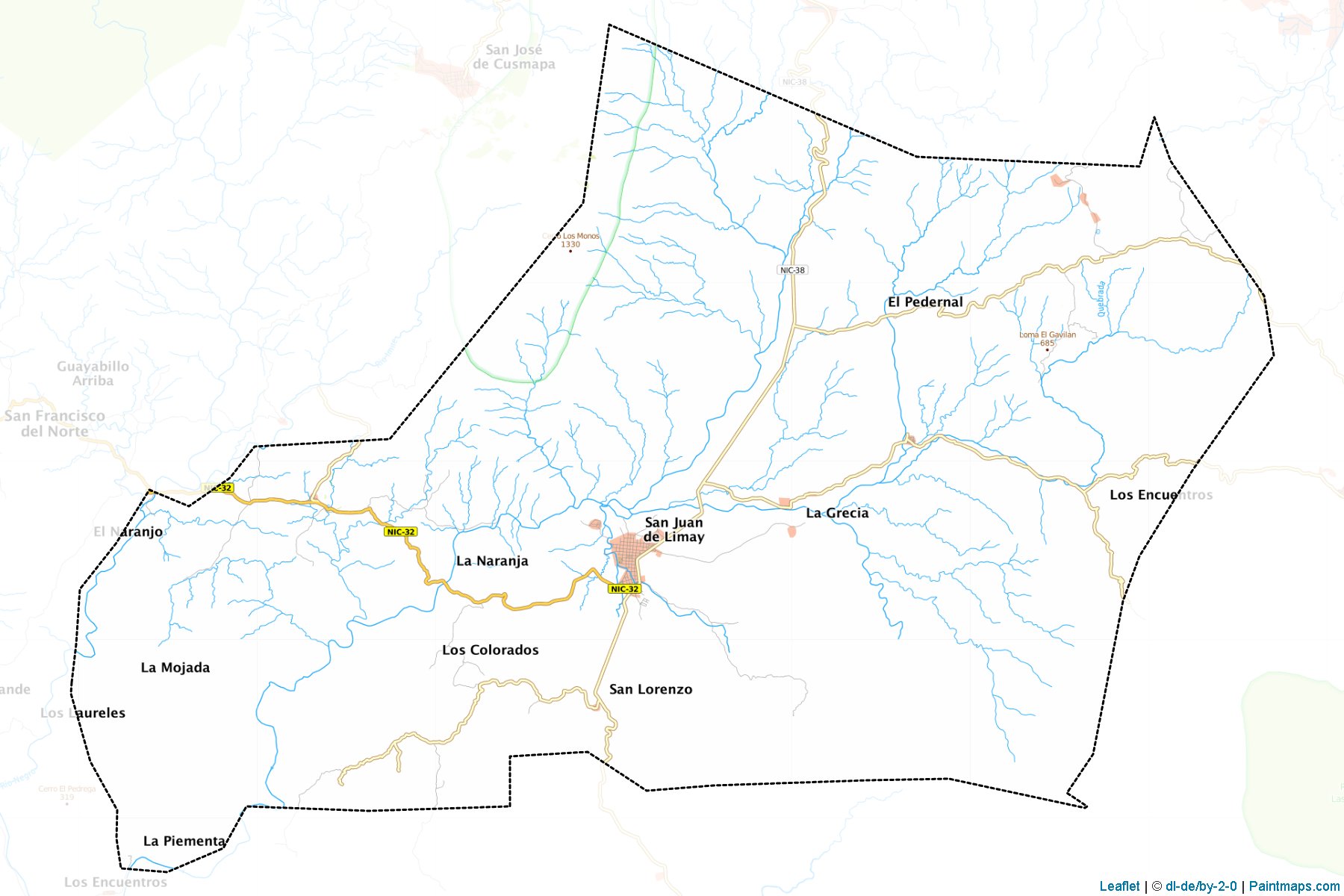 Muestras de recorte de mapas San Juan De Limay (Estelí)-1