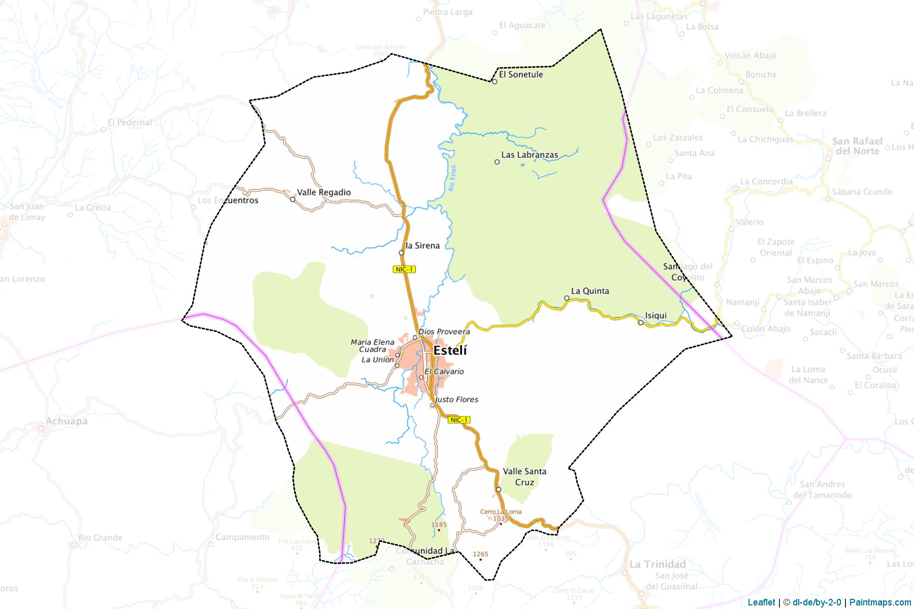 Muestras de recorte de mapas Esteli (Estelí)-1