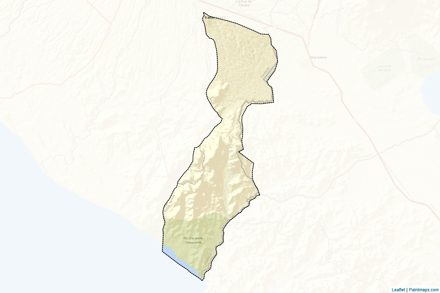 Muestras de recorte de mapas Diriamba (Carazo)-2