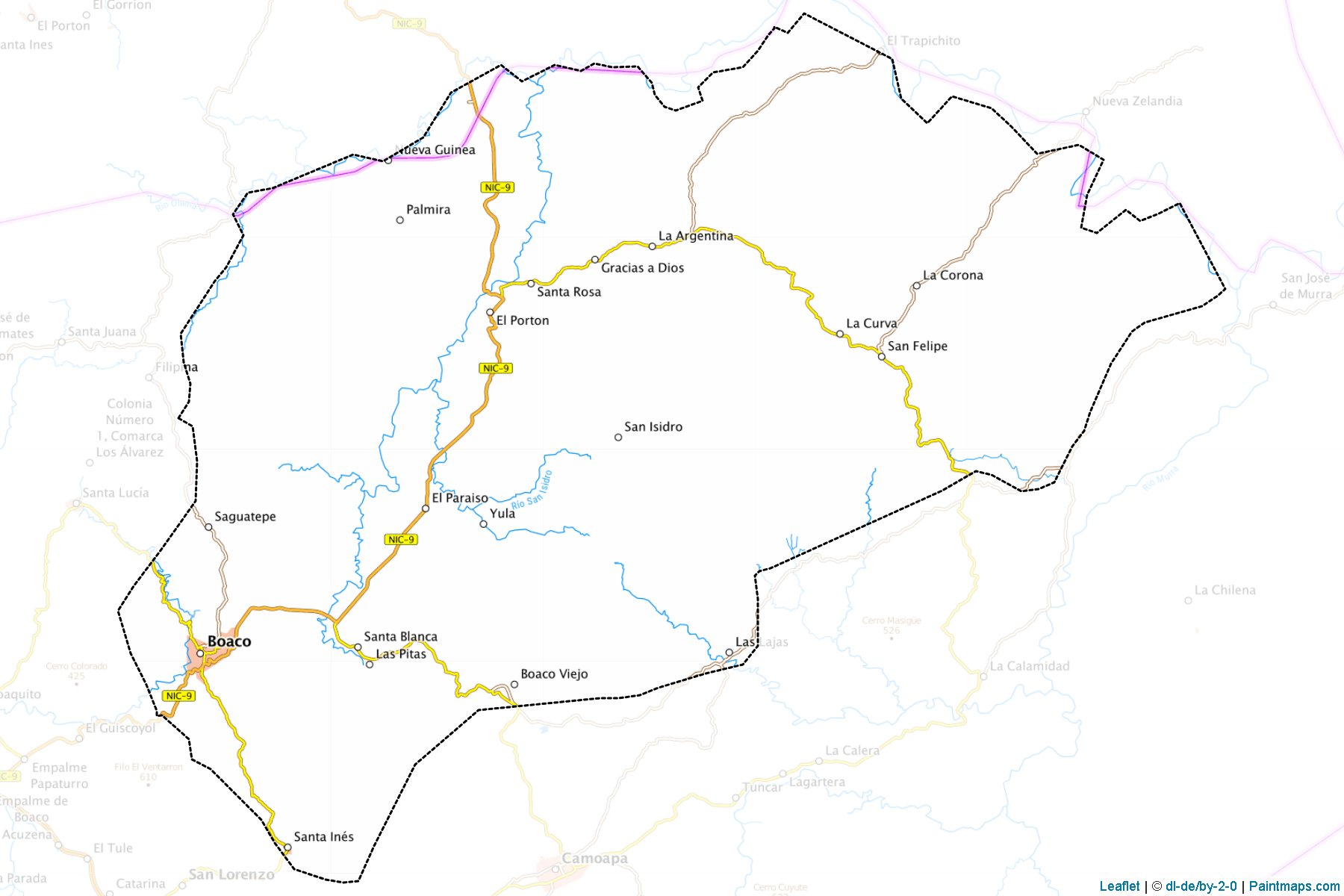 Muestras de recorte de mapas Boaco (Boaco)-1