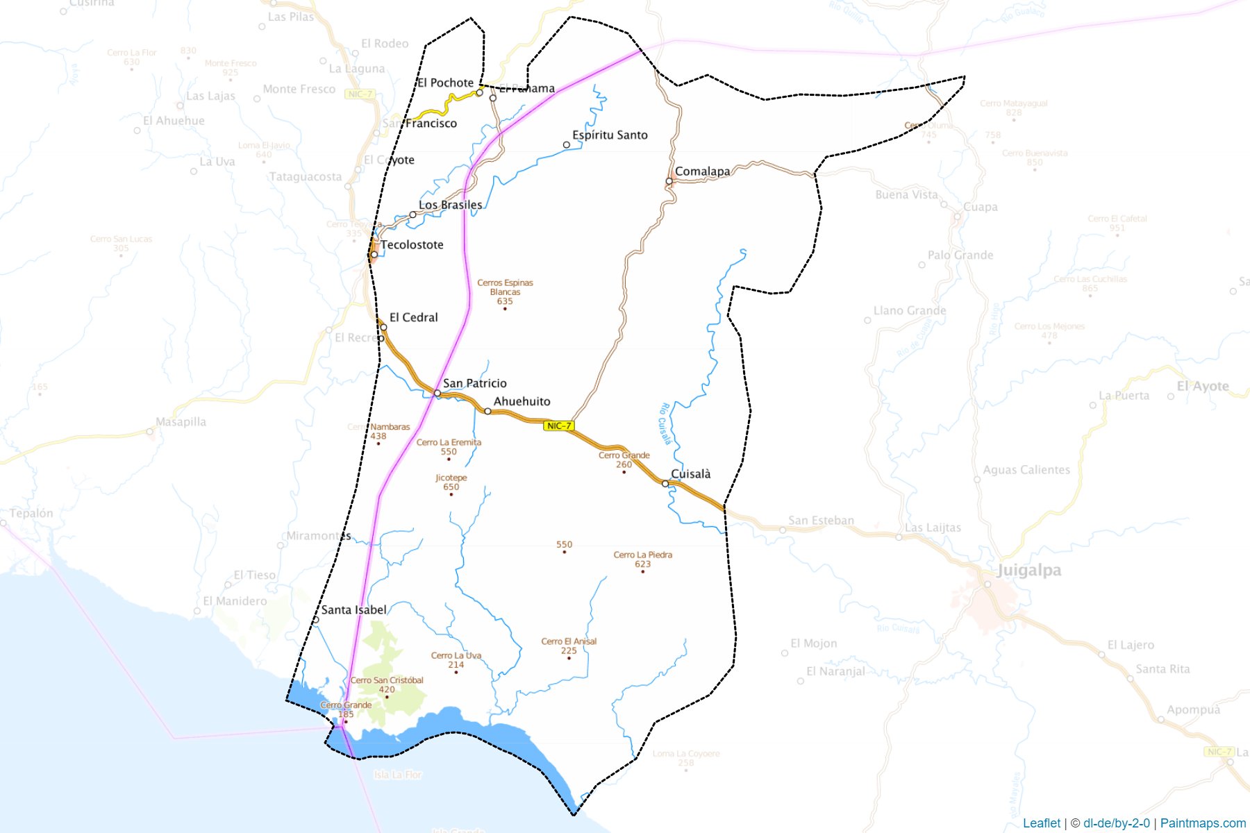 Muestras de recorte de mapas Comalapa (Chontales)-1