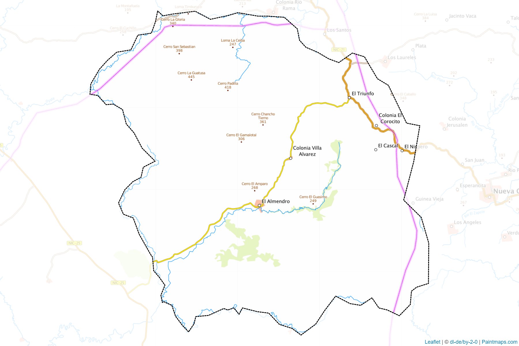 Muestras de recorte de mapas El Almendro (Rio San Juan)-1