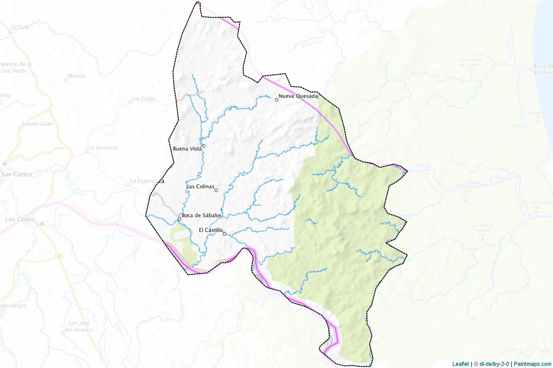 Muestras de recorte de mapas San Carlos (Rio San Juan)-1