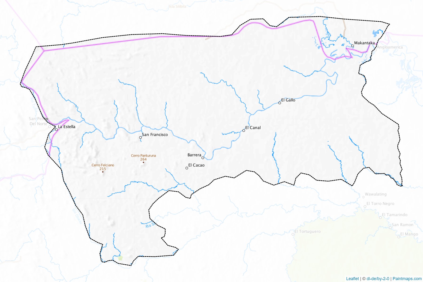 Muestras de recorte de mapas La Cruz De Rio Grande (Atlántico Sur)-1