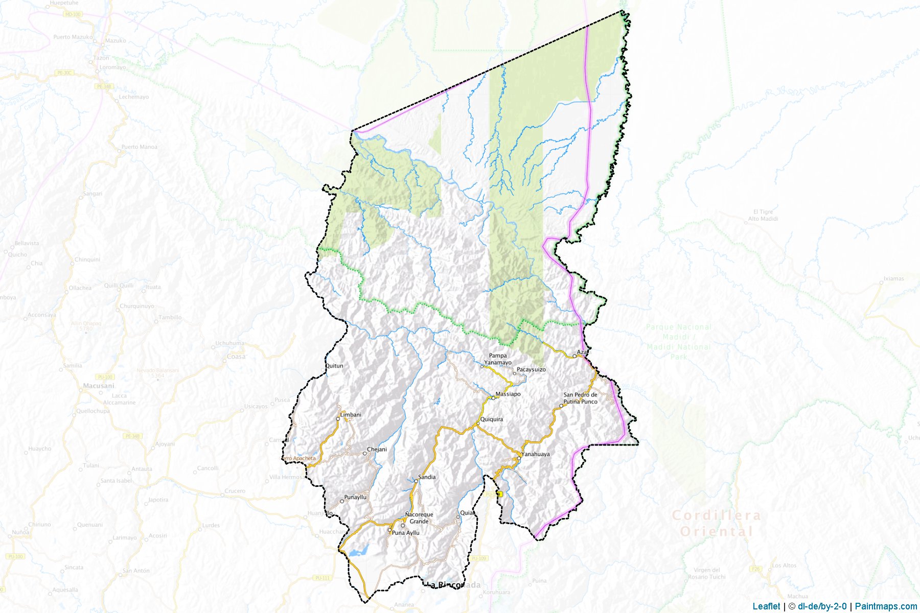 Muestras de recorte de mapas Sandia (Puno)-1