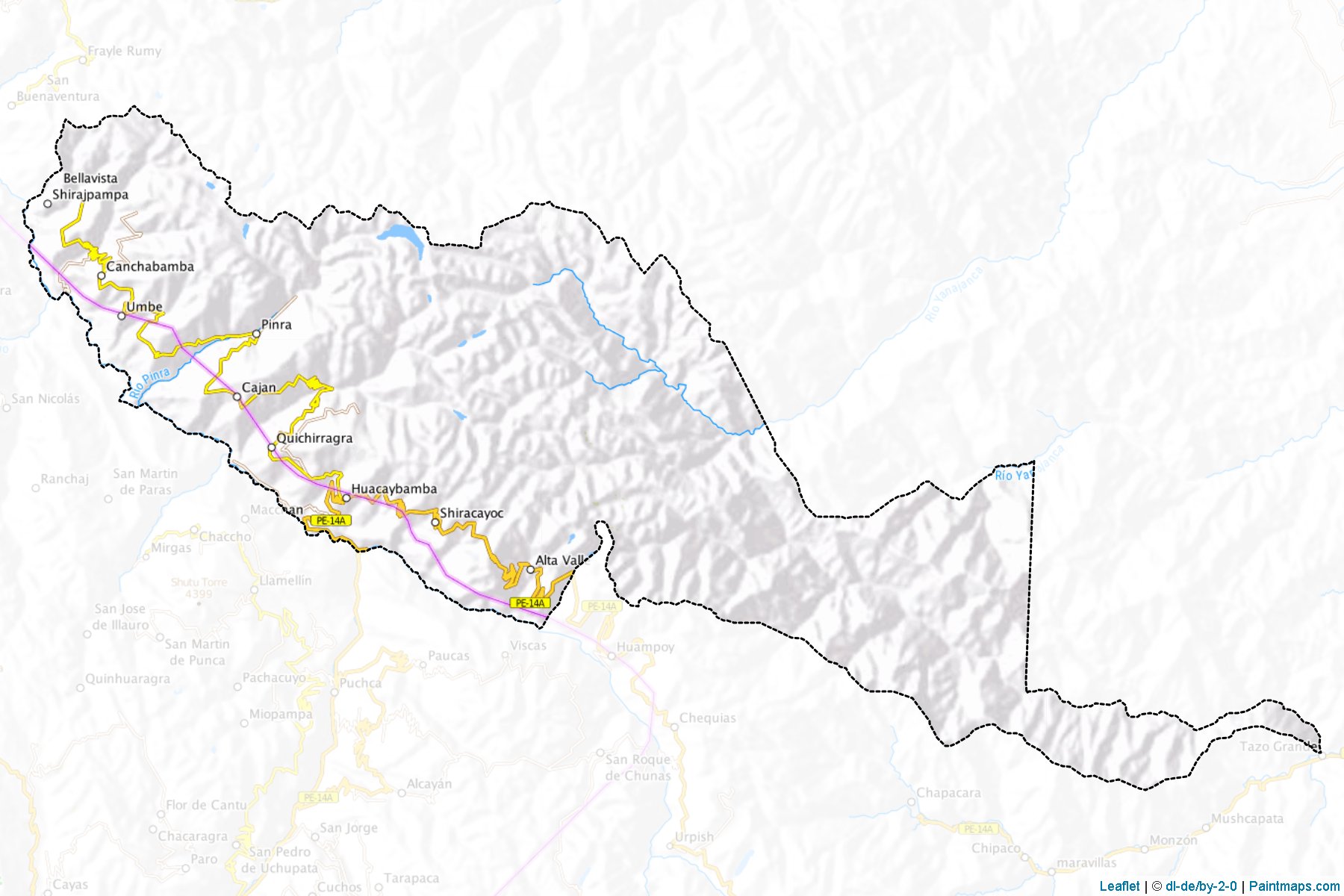 Muestras de recorte de mapas Huacaybamba (Huanuco)-1