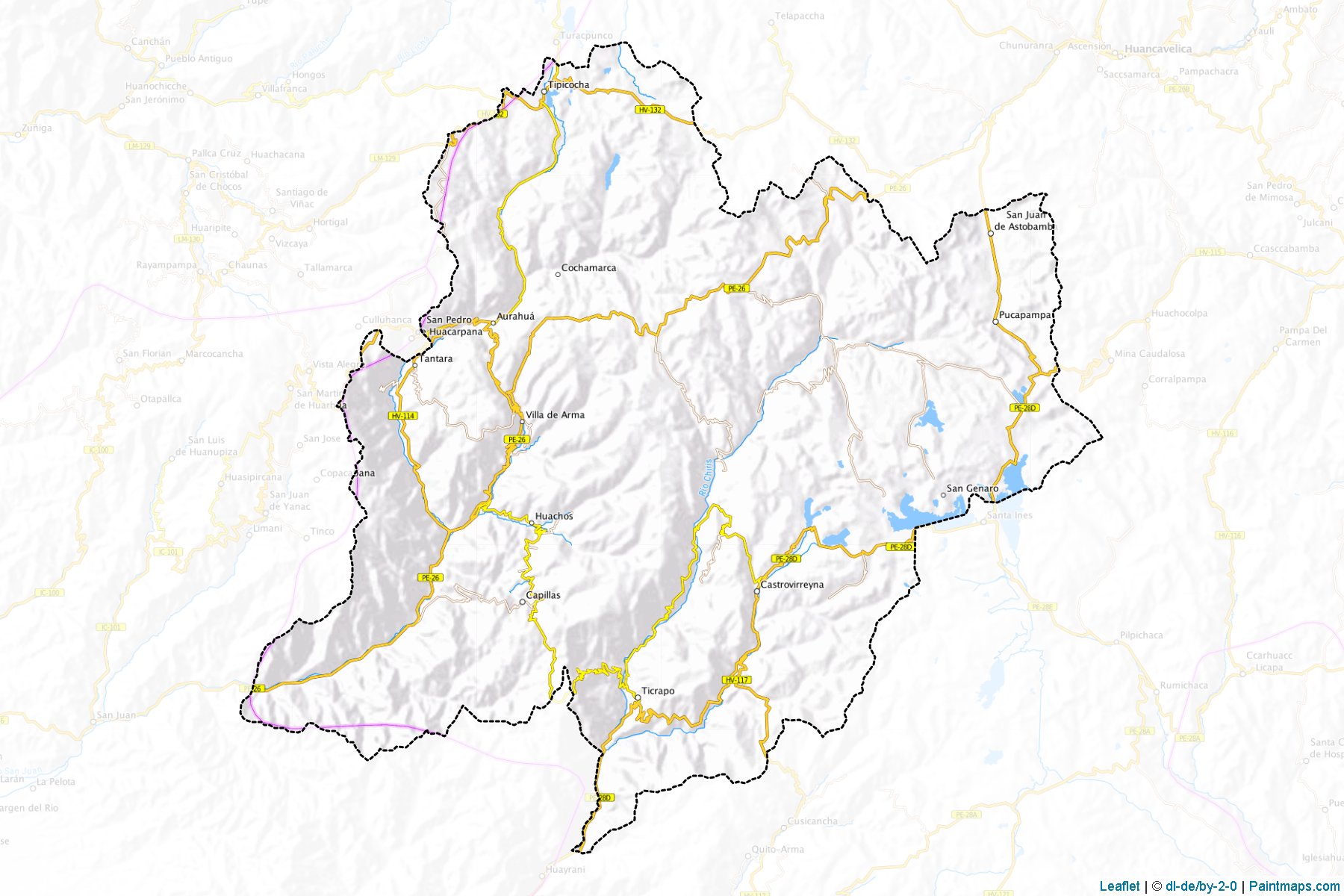 Castrovirreyna (Huancavelica Bölgesi) Haritası Örnekleri-1