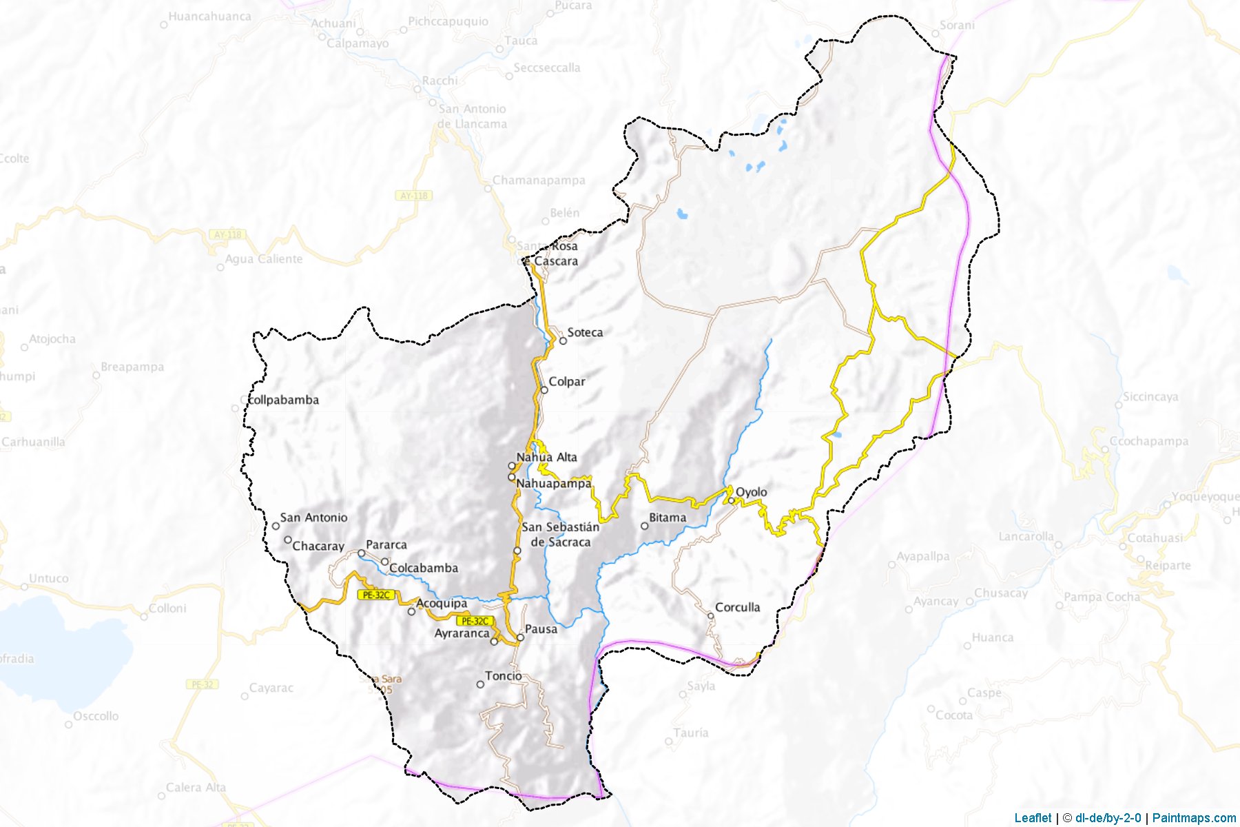 Muestras de recorte de mapas Paucar Del Sara Sara (Ayacucho)-1