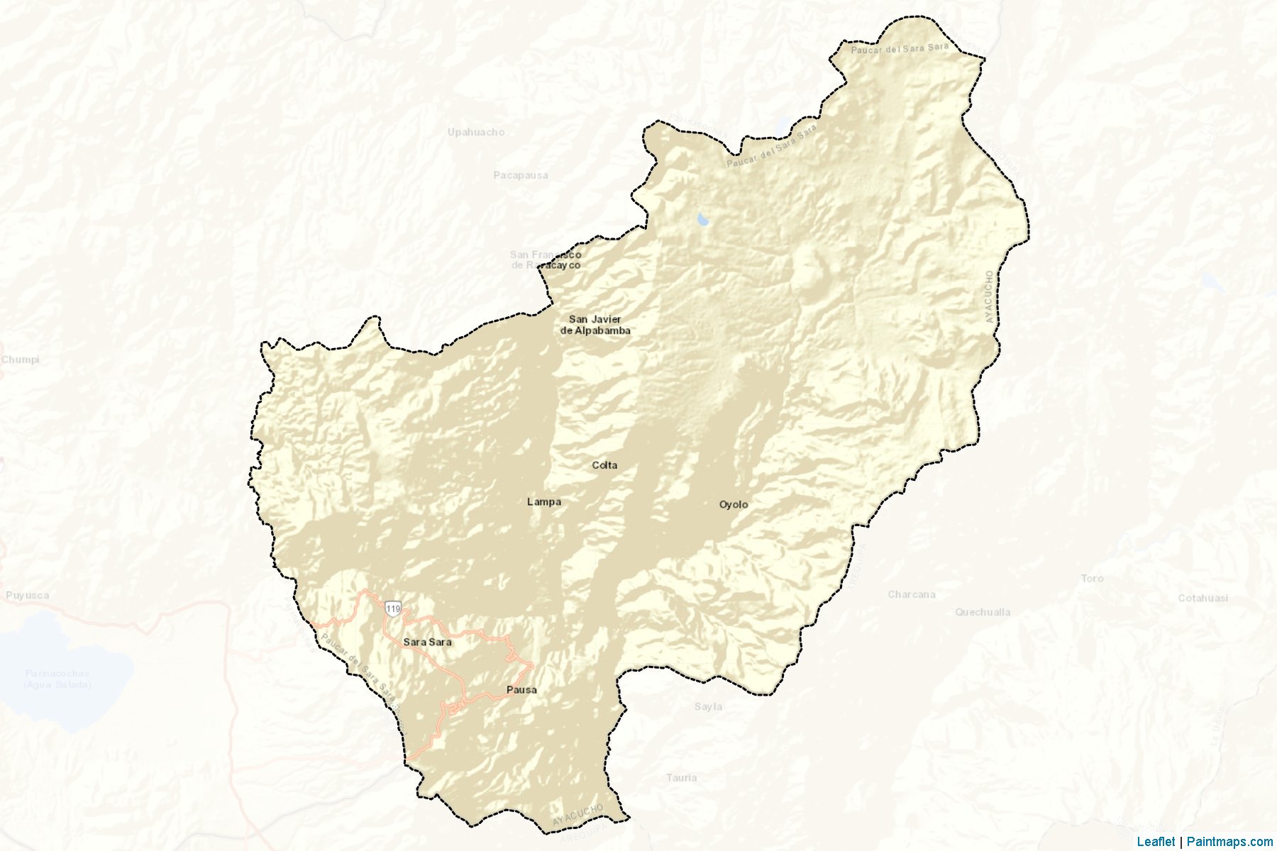 Muestras de recorte de mapas Paucar Del Sara Sara (Ayacucho)-2