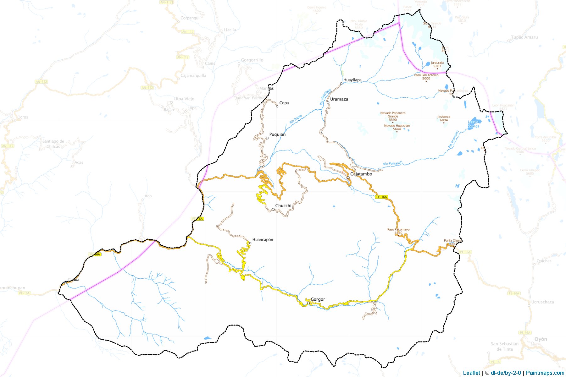 Muestras de recorte de mapas Cajatambo (Lima)-1