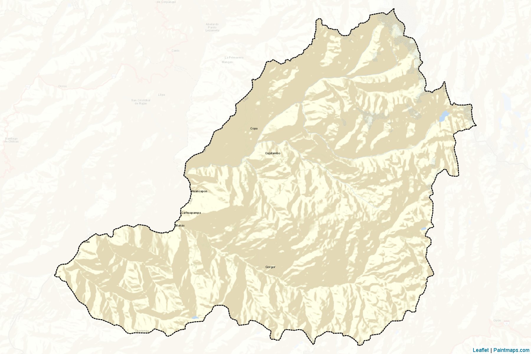 Muestras de recorte de mapas Cajatambo (Lima)-2