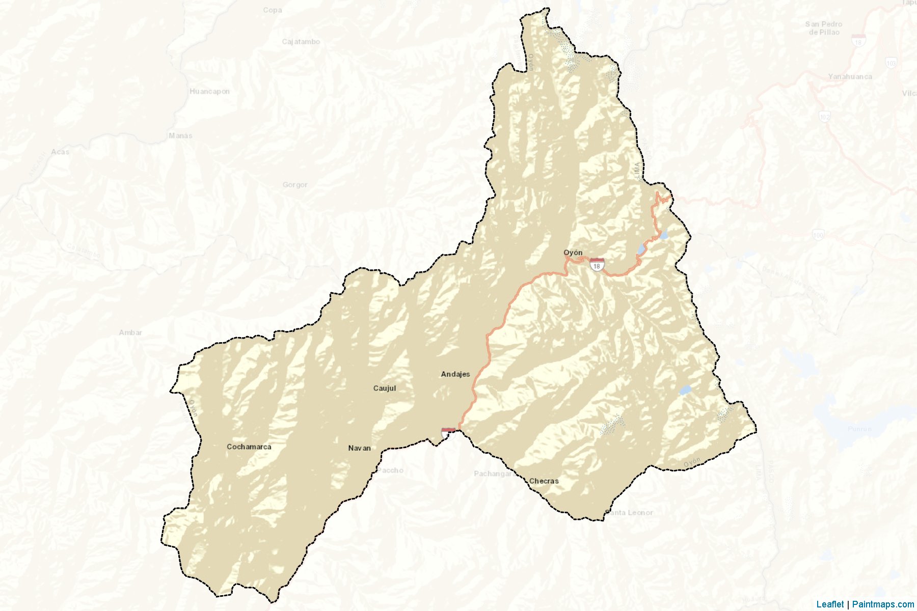 Muestras de recorte de mapas Oyón (Lima)-2