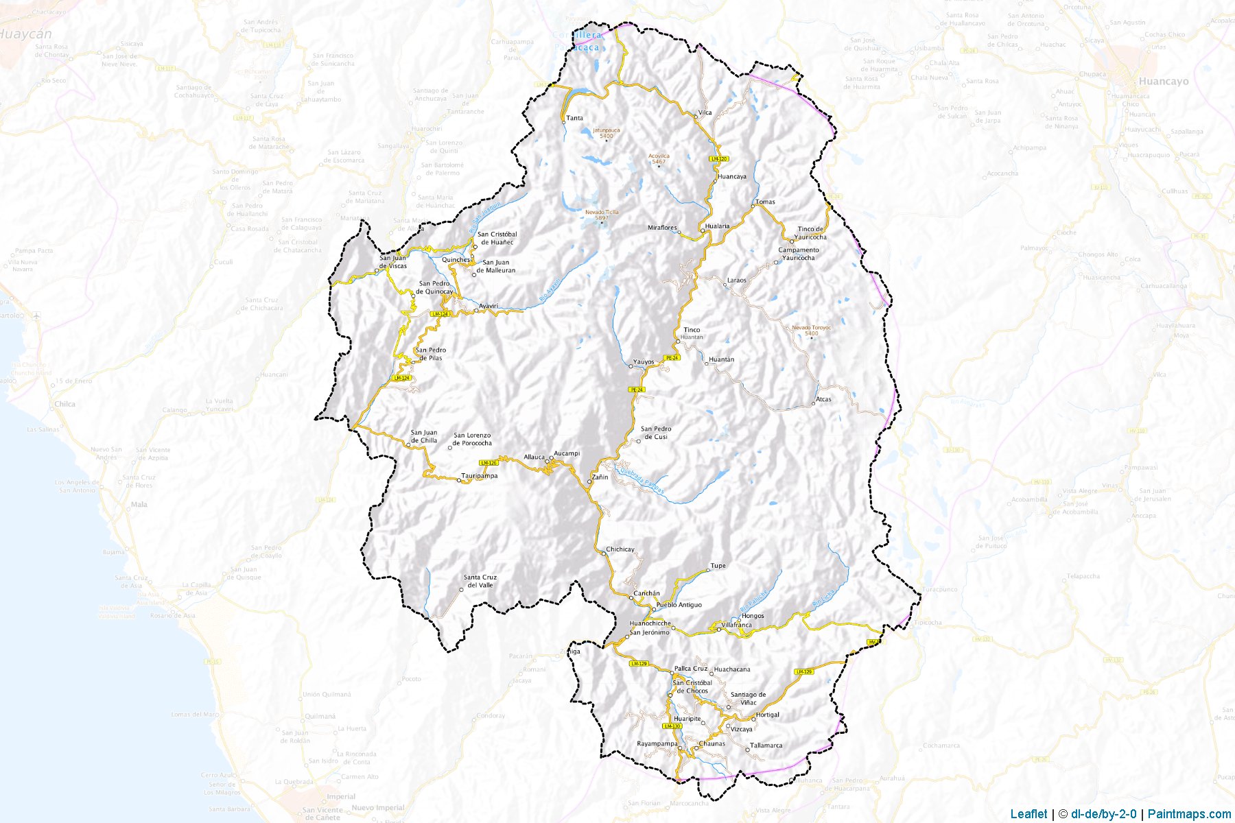 Yauyos (Lima Bölgesi) Haritası Örnekleri-1