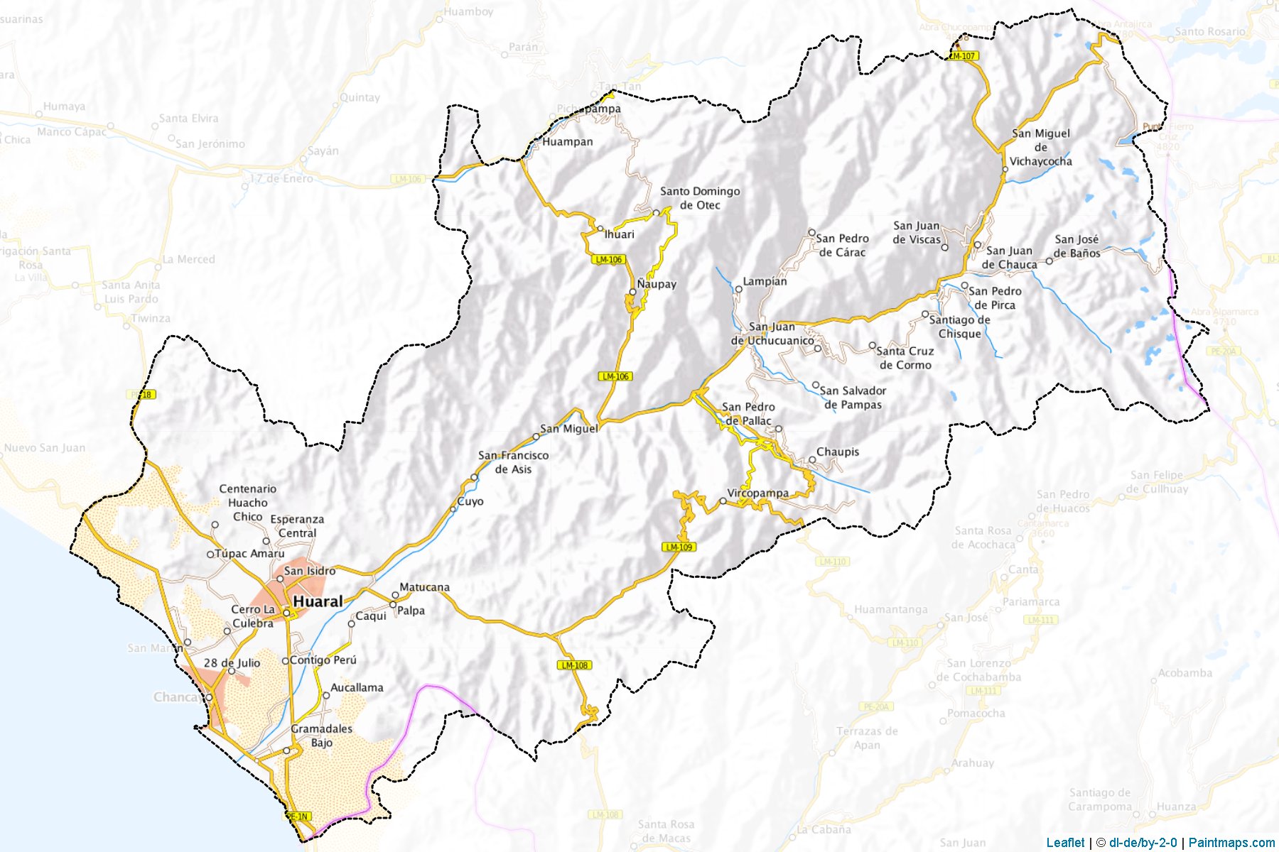 Muestras de recorte de mapas Huaral (Lima)-1