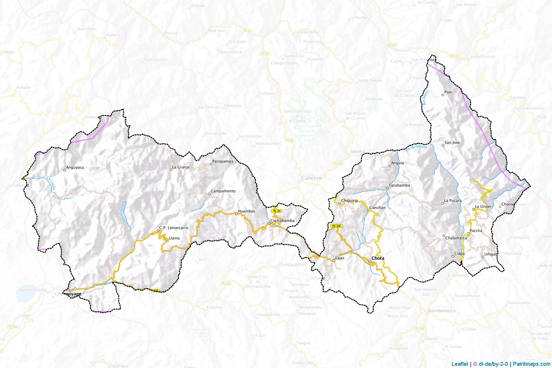 Muestras de recorte de mapas Chota (Cajamarca)-1