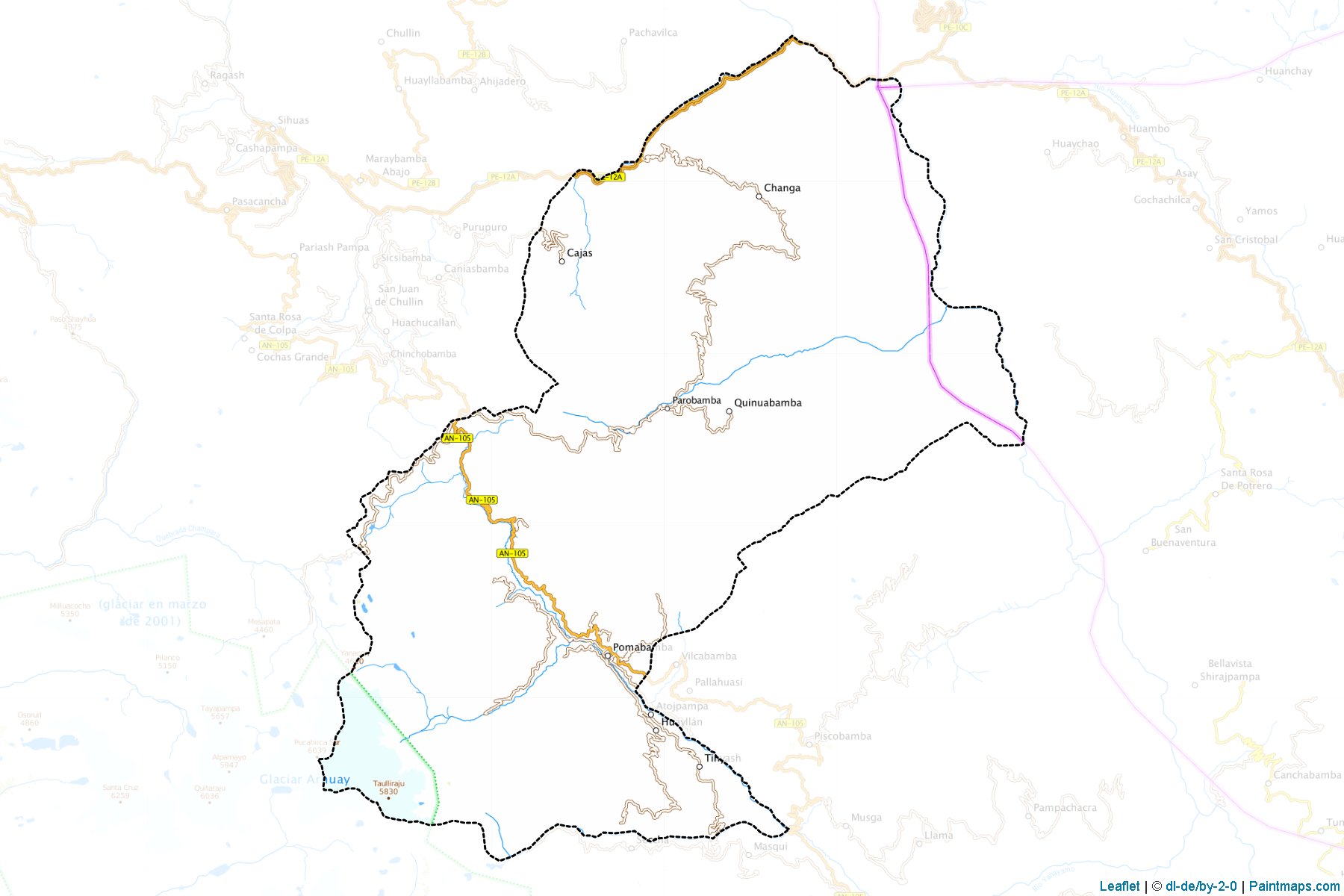 Pomabamba (Ancash Bölgesi) Haritası Örnekleri-1